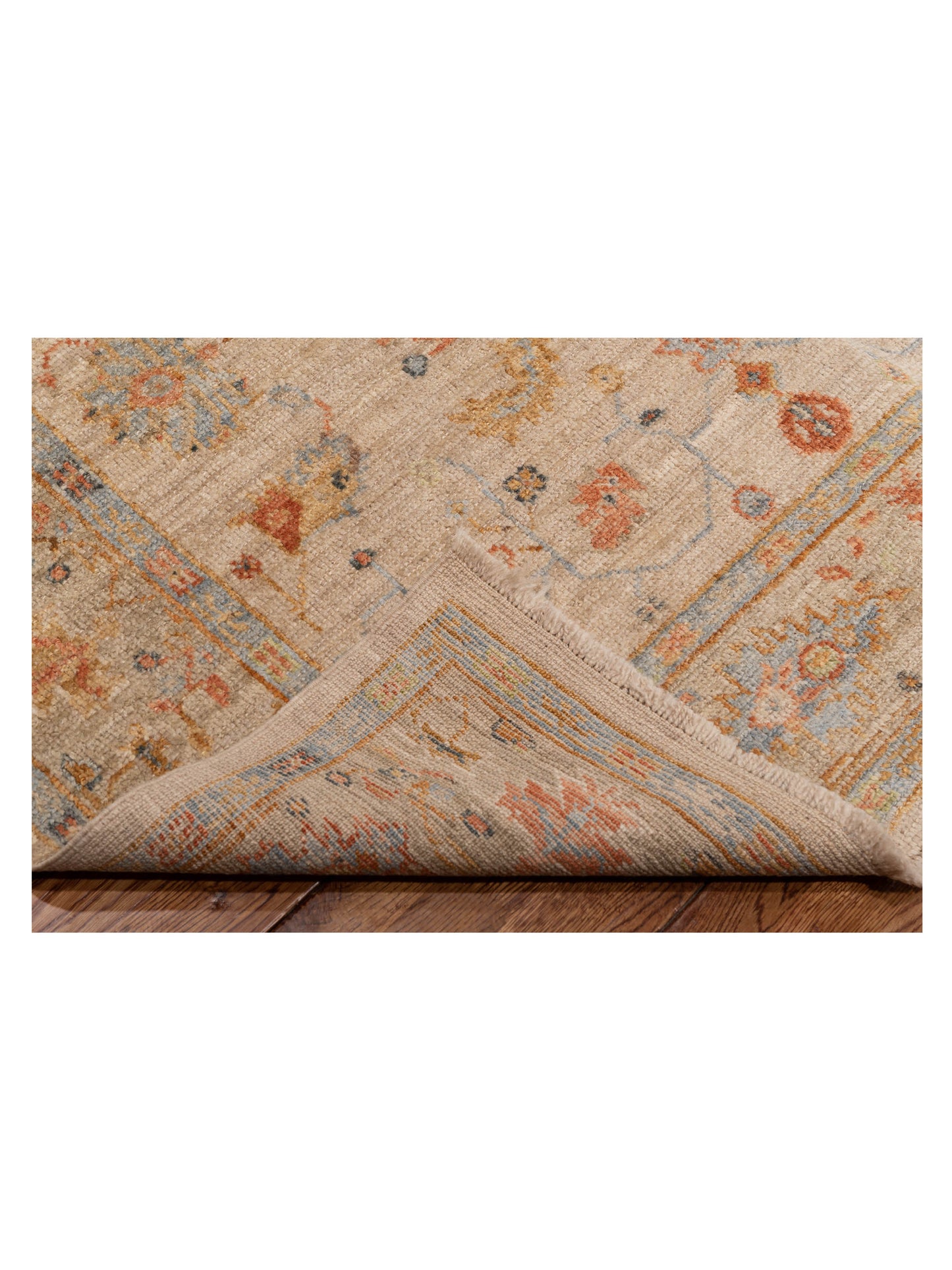 Angora Oushak 149599 Ivory Silver 4.11x6.8 Hand Knotted Rug