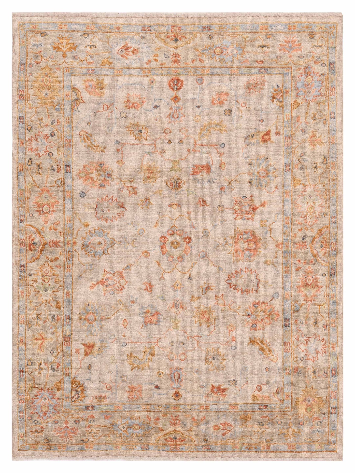 Anadol Angora Oushak Ivory Silver Traditional