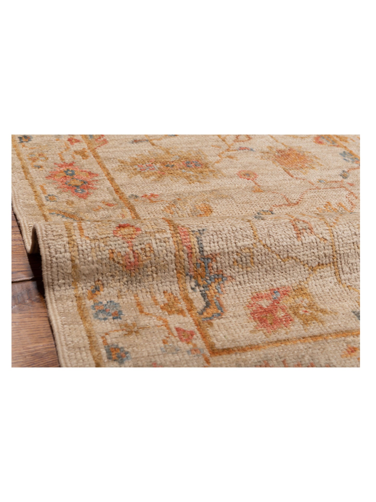 Angora Oushak 149603 Ivory Ivory 2.7x15.7 Hand Knotted Rug