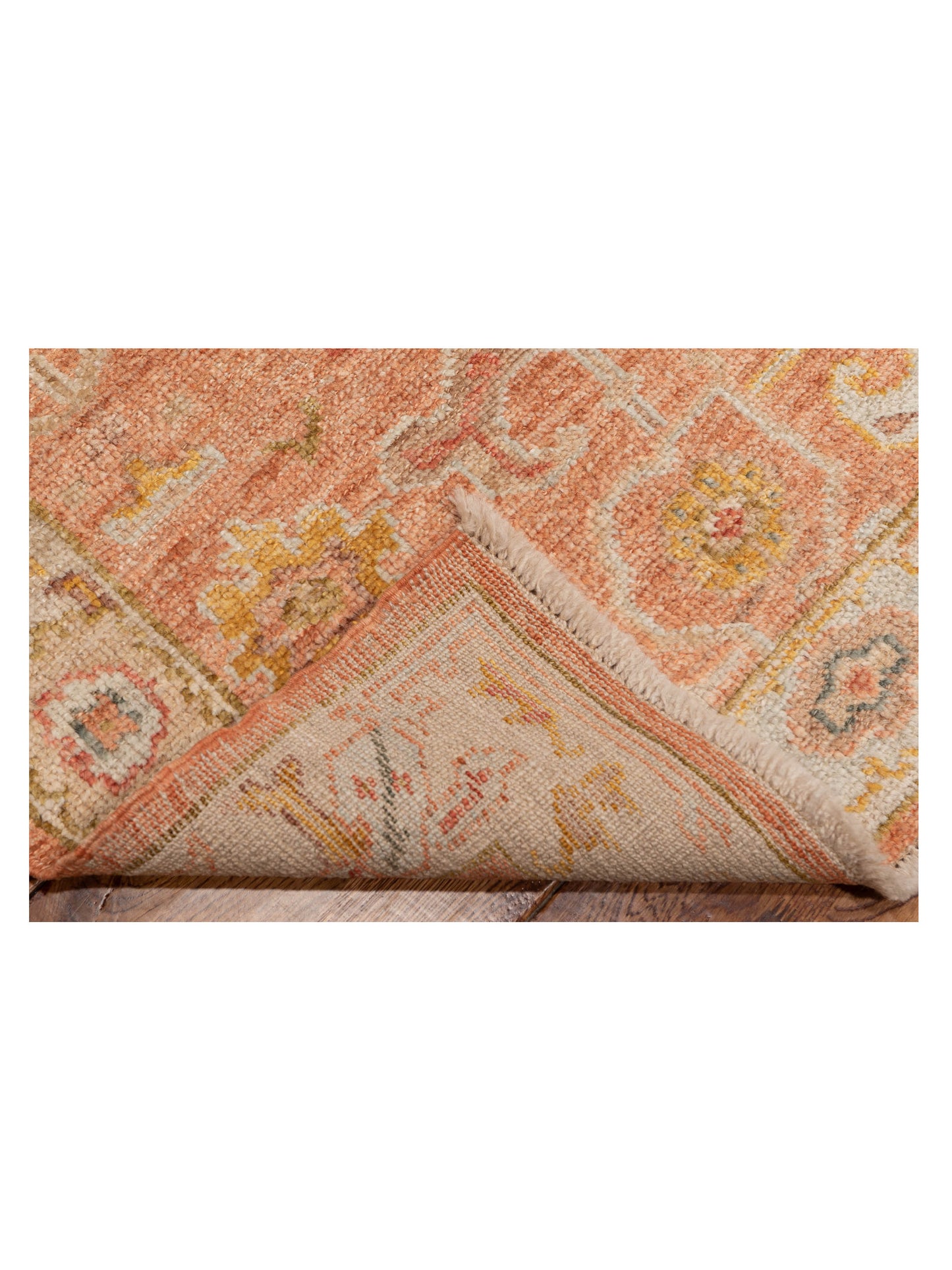 Angora Oushak 149604 Pink Ivory 2.7x15.2 Hand Knotted Rug