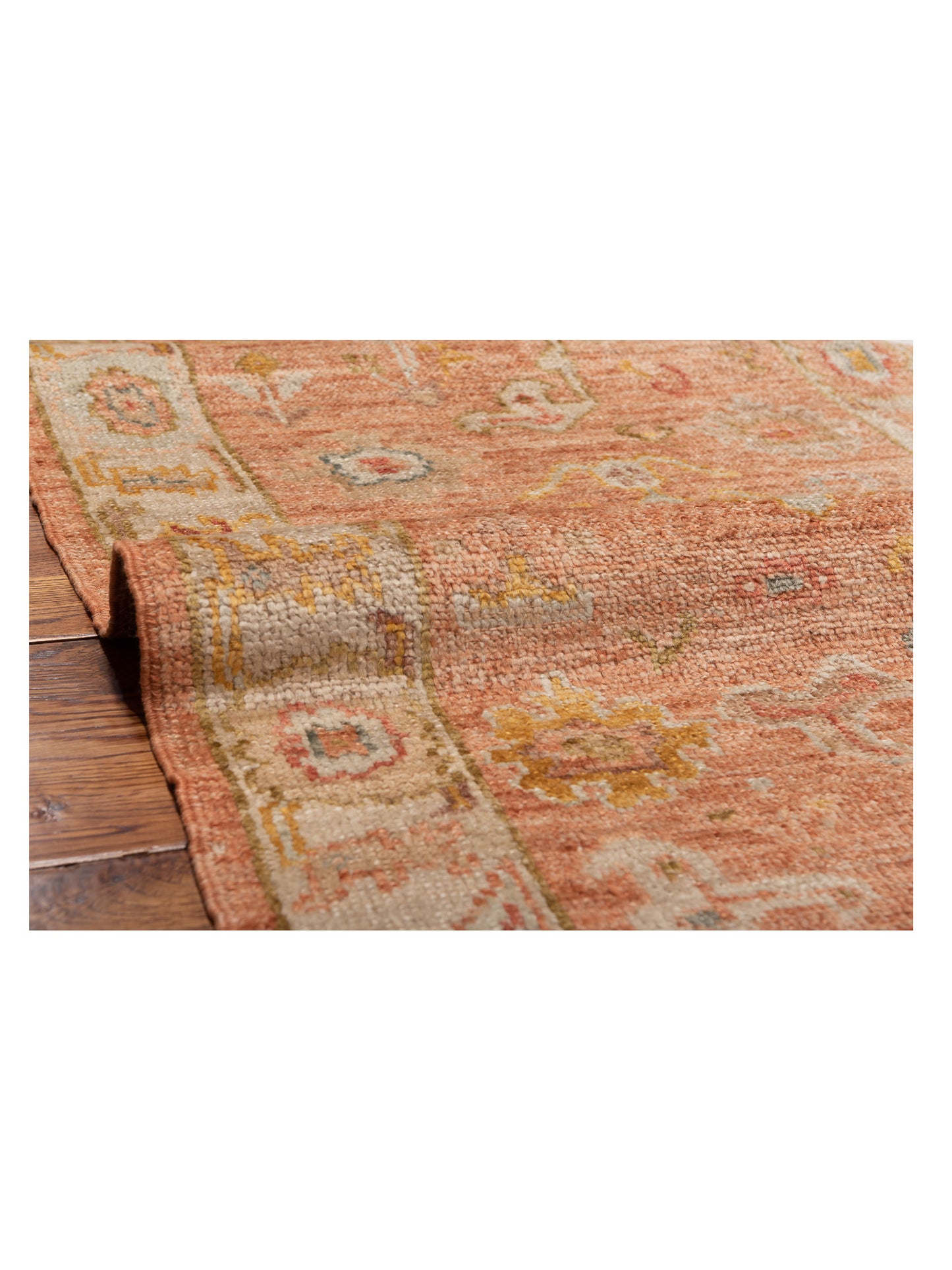 Angora Oushak 149604 Pink Ivory 2.7x15.2 Hand Knotted Rug