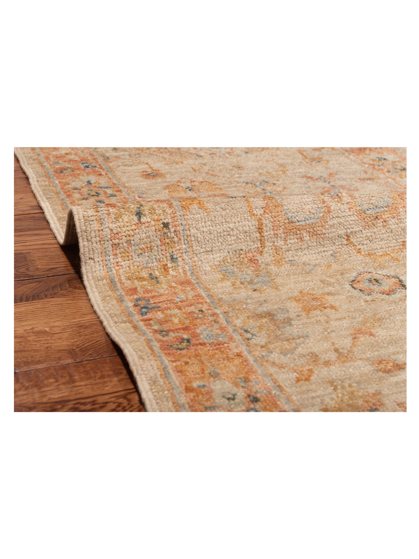 Angora Oushak 149605 Ivory Rust 2.6x12.1 Hand Knotted Rug