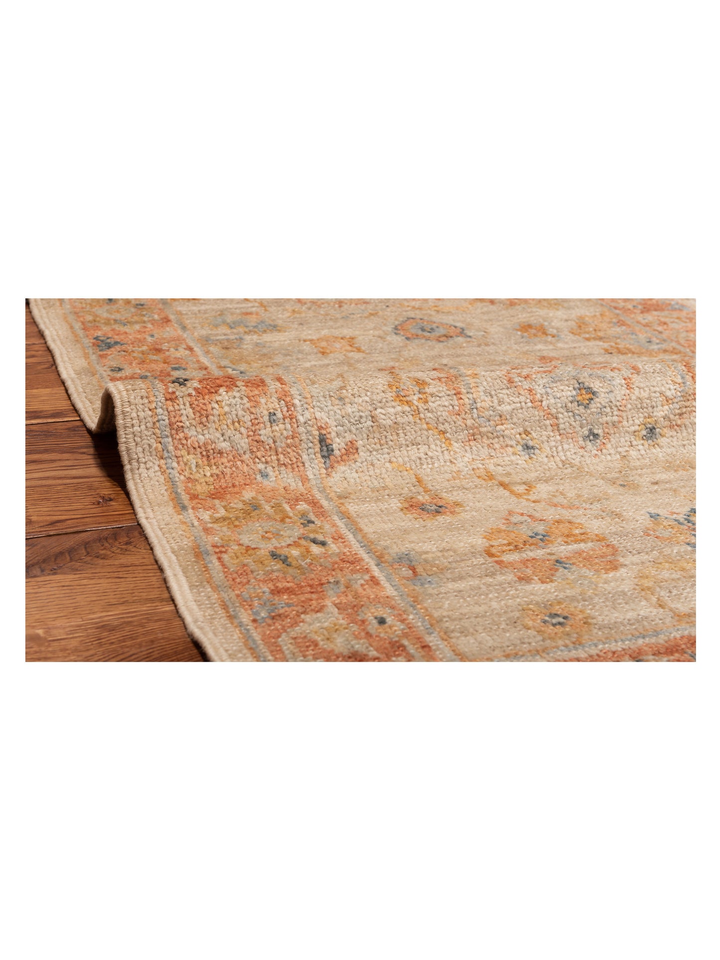 Angora Oushak 149606 Ivory Rust 2.7x13.6 Hand Knotted Rug