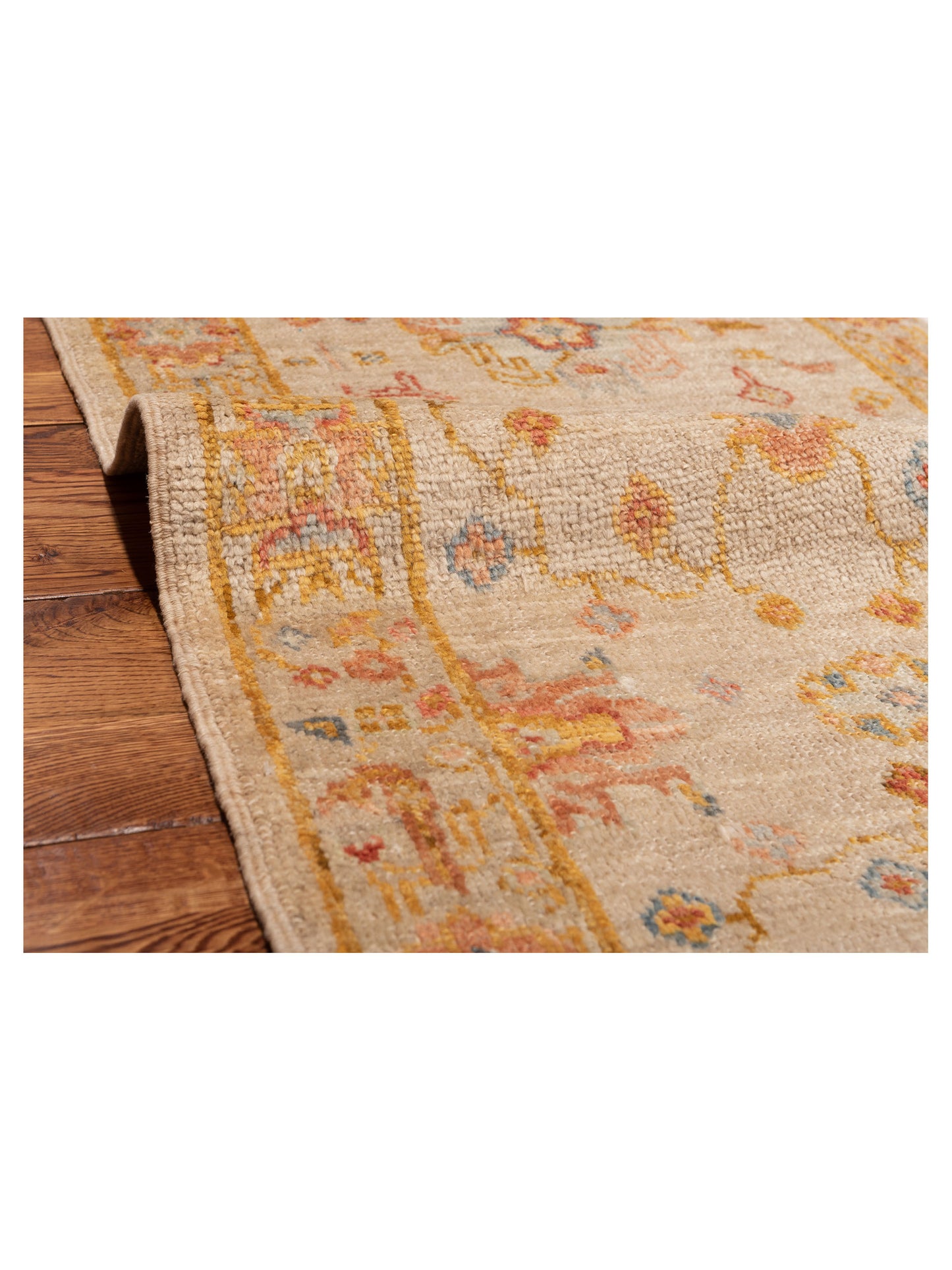 Angora Oushak 149608 Ivory Silver 2.6x13.9 Hand Knotted Rug