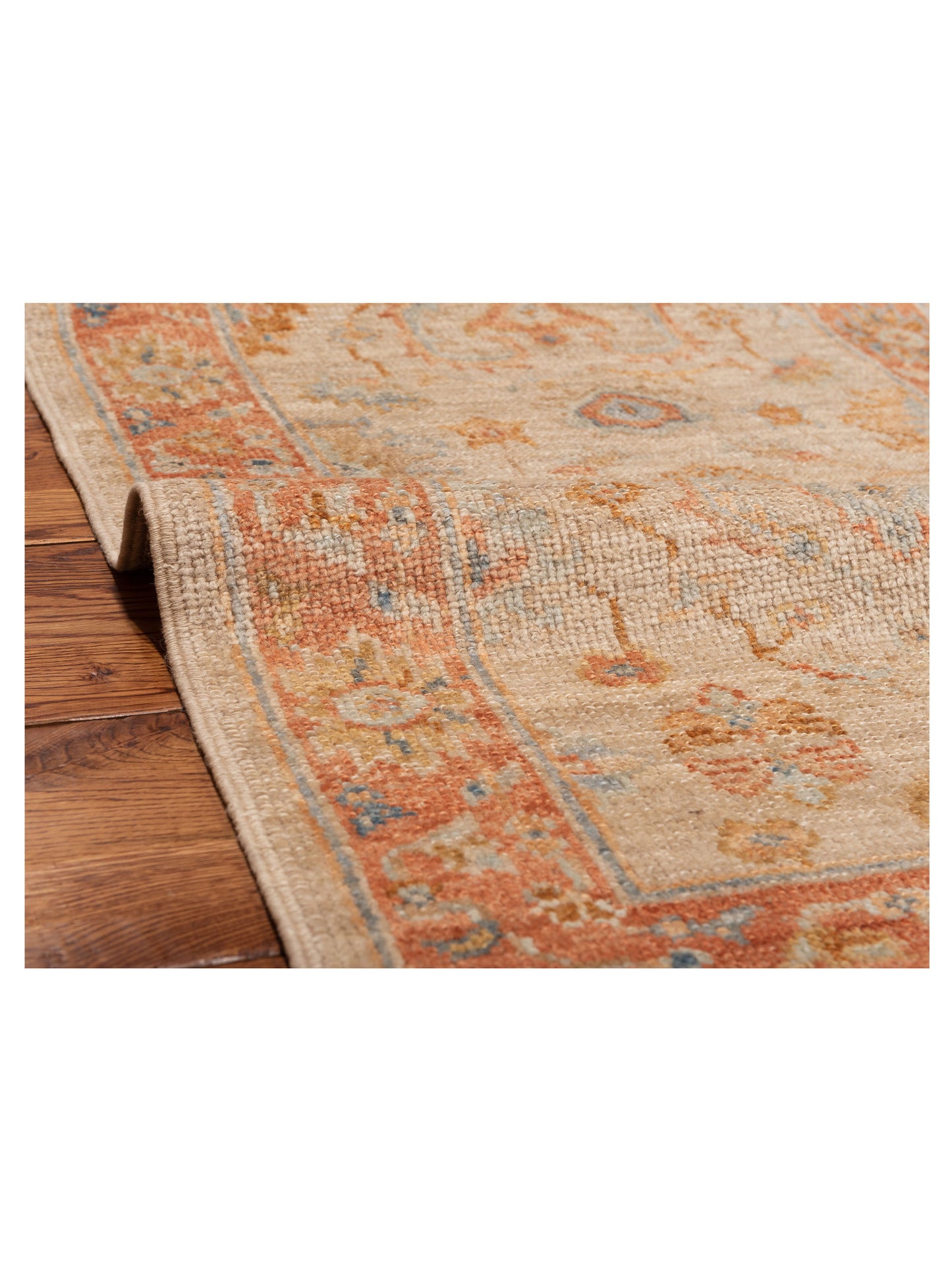 Angora Oushak 149609 Ivory Rust 2.7x13.7 Hand Knotted Rug
