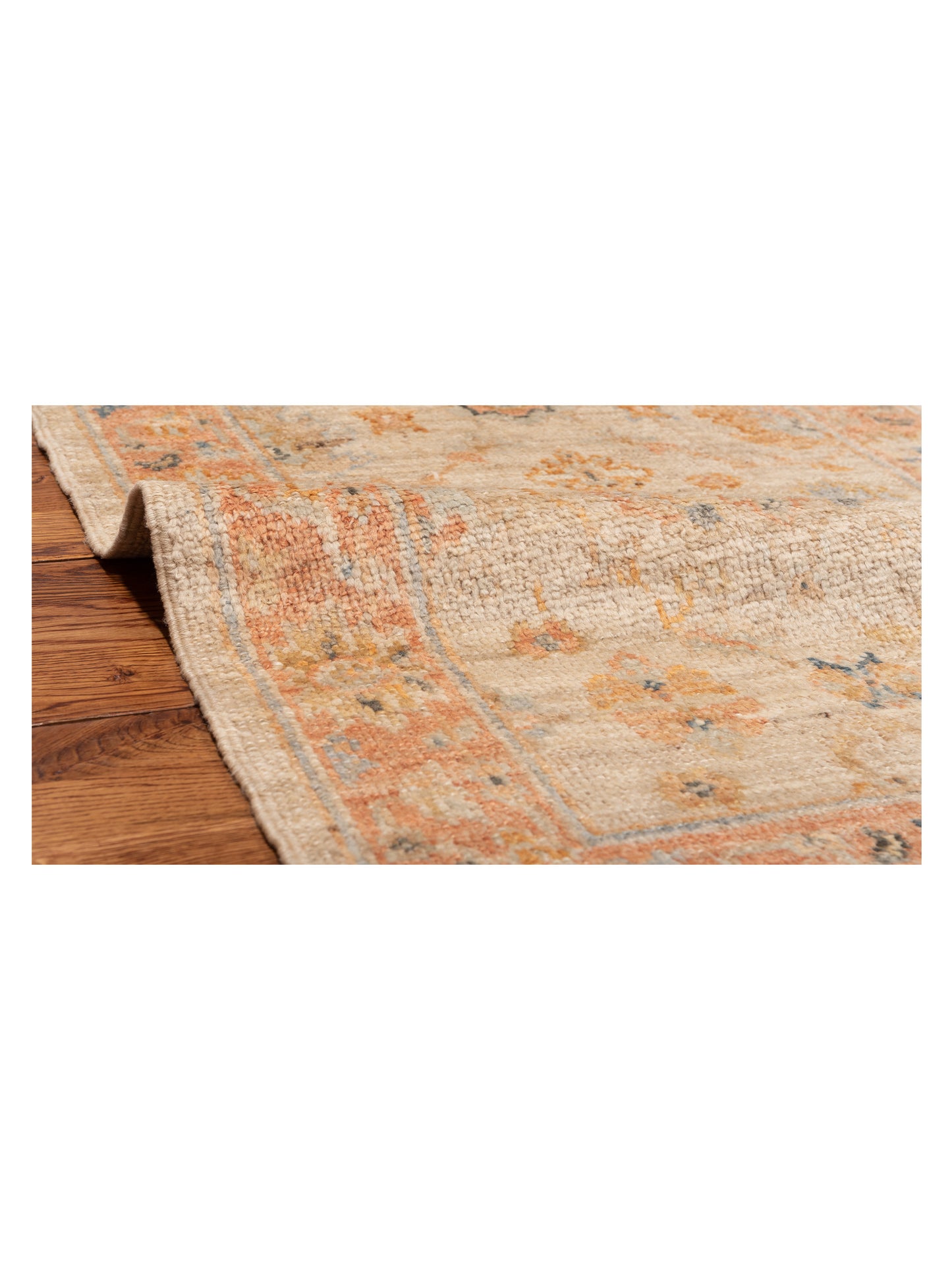Angora Oushak 149610 Ivory Rust 2.6x13.8 Hand Knotted Rug