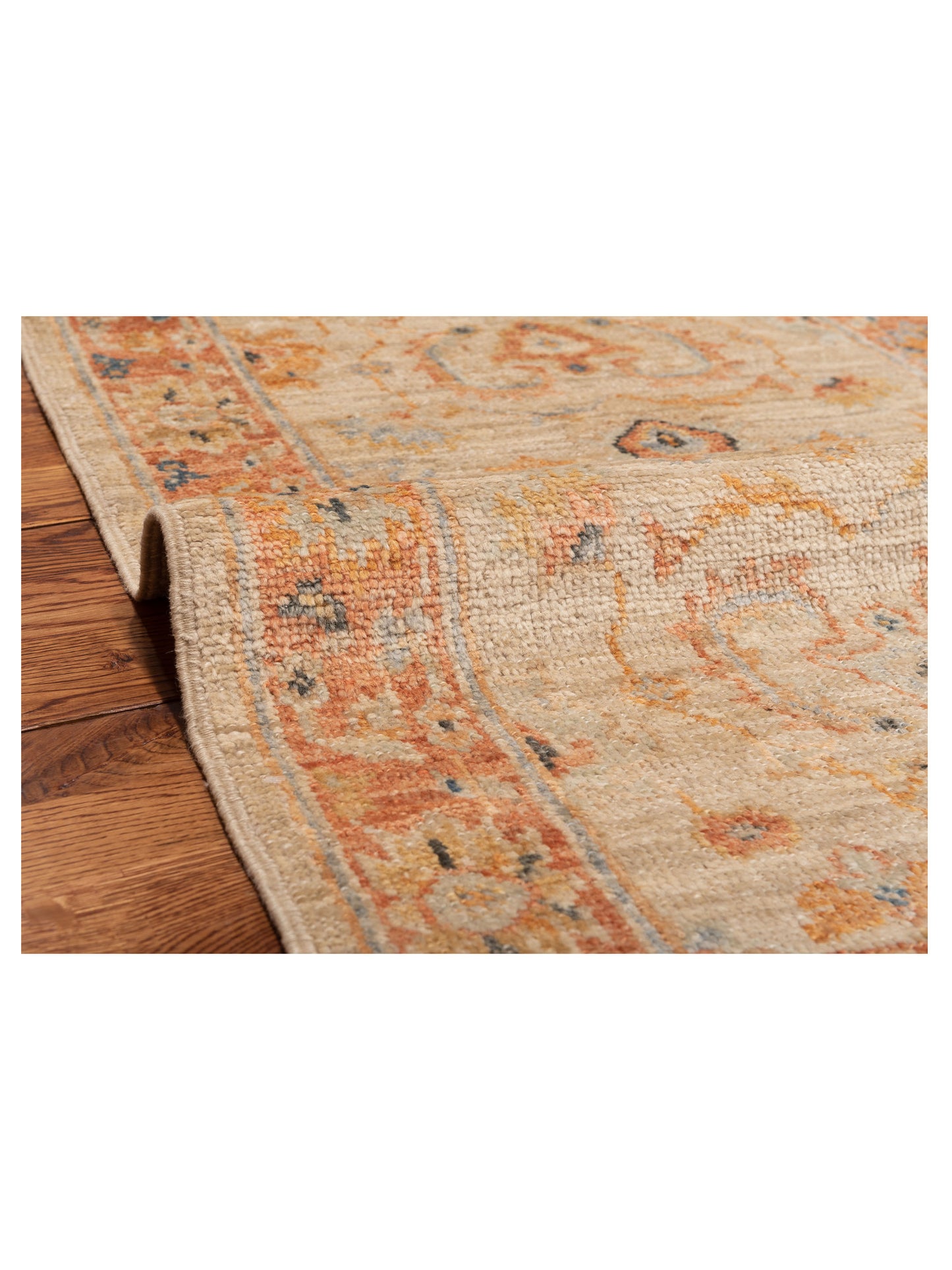 Angora Oushak 149615 Ivory Rust 2.7x13.7 Hand Knotted Rug