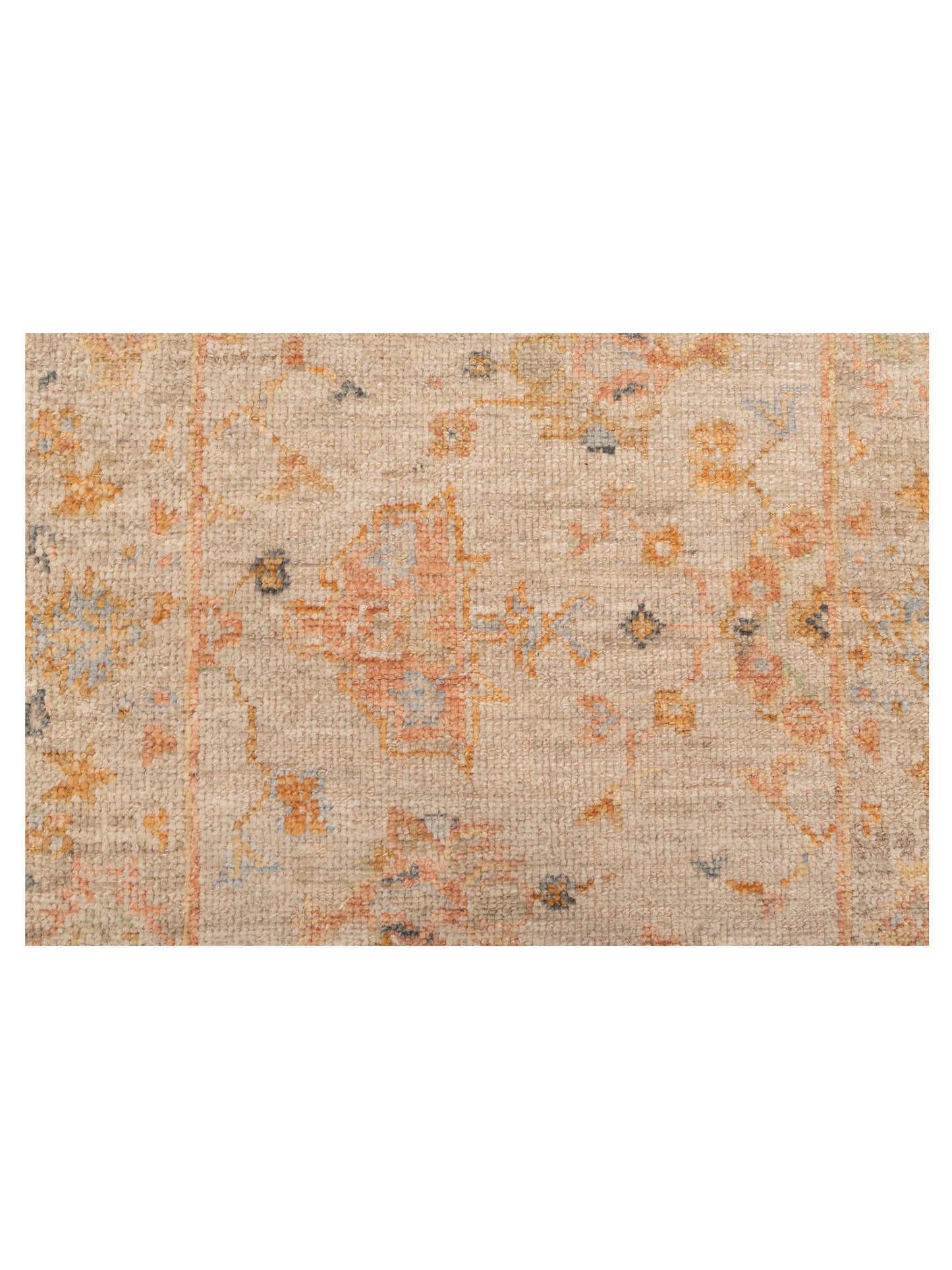 Angora Oushak 149617 Ivory Silver 2.7x12 Hand Knotted Rug