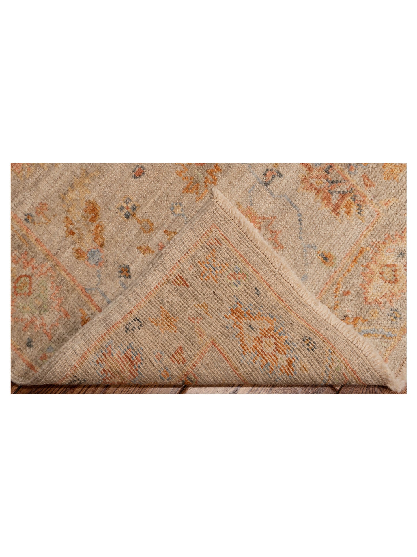 Angora Oushak 149617 Ivory Silver 2.7x12 Hand Knotted Rug