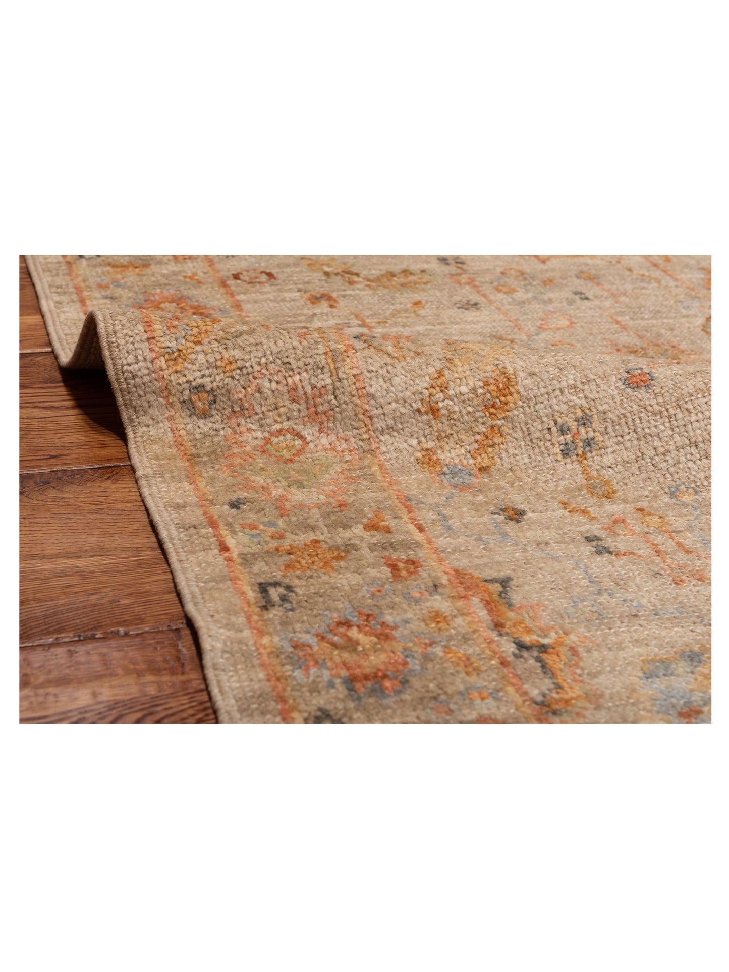 Angora Oushak 149617 Ivory Silver 2.7x12 Hand Knotted Rug