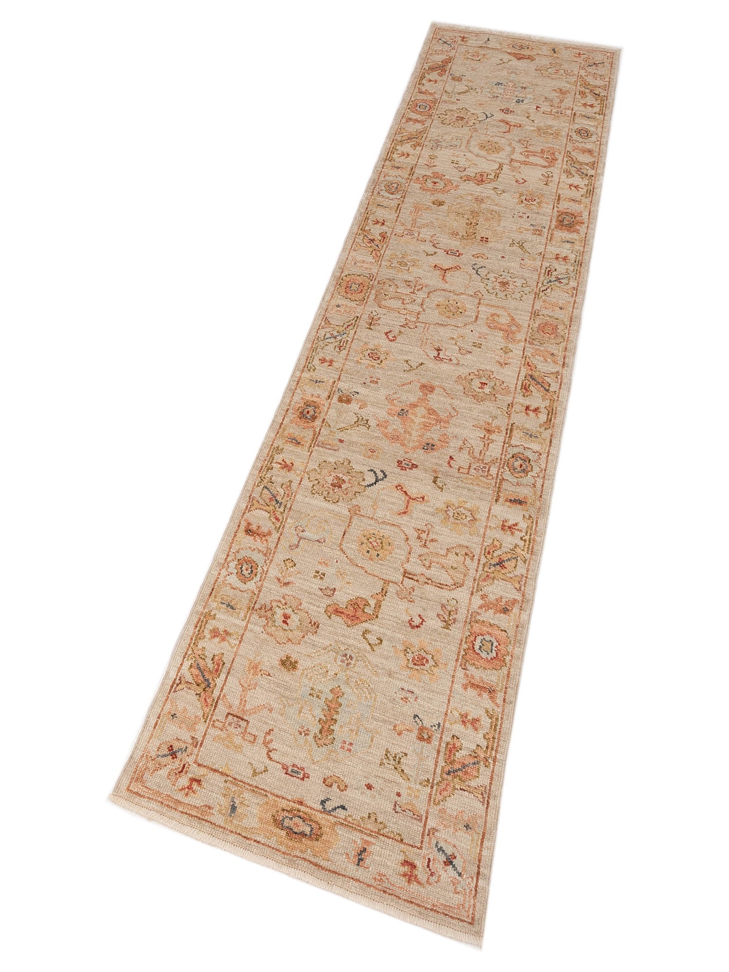 Angora Oushak 149619 Ivory Ivory 2.6x11.11 Hand Knotted Rug