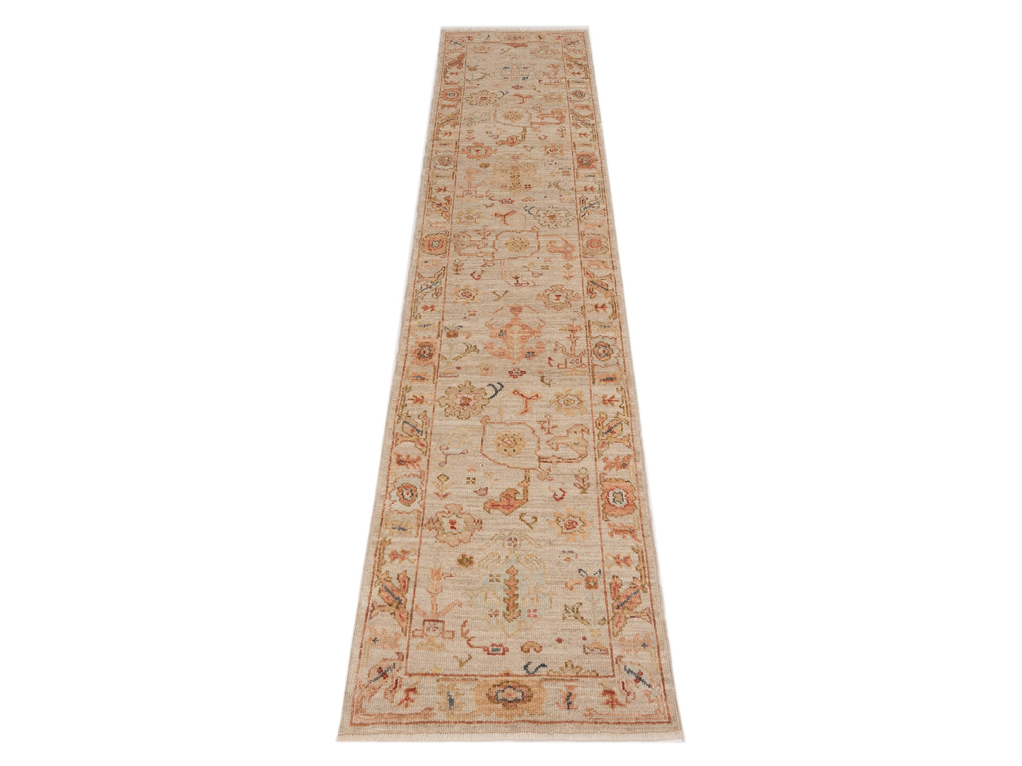 Angora Oushak 149619 Ivory Ivory 2.6x11.11 Hand Knotted Rug