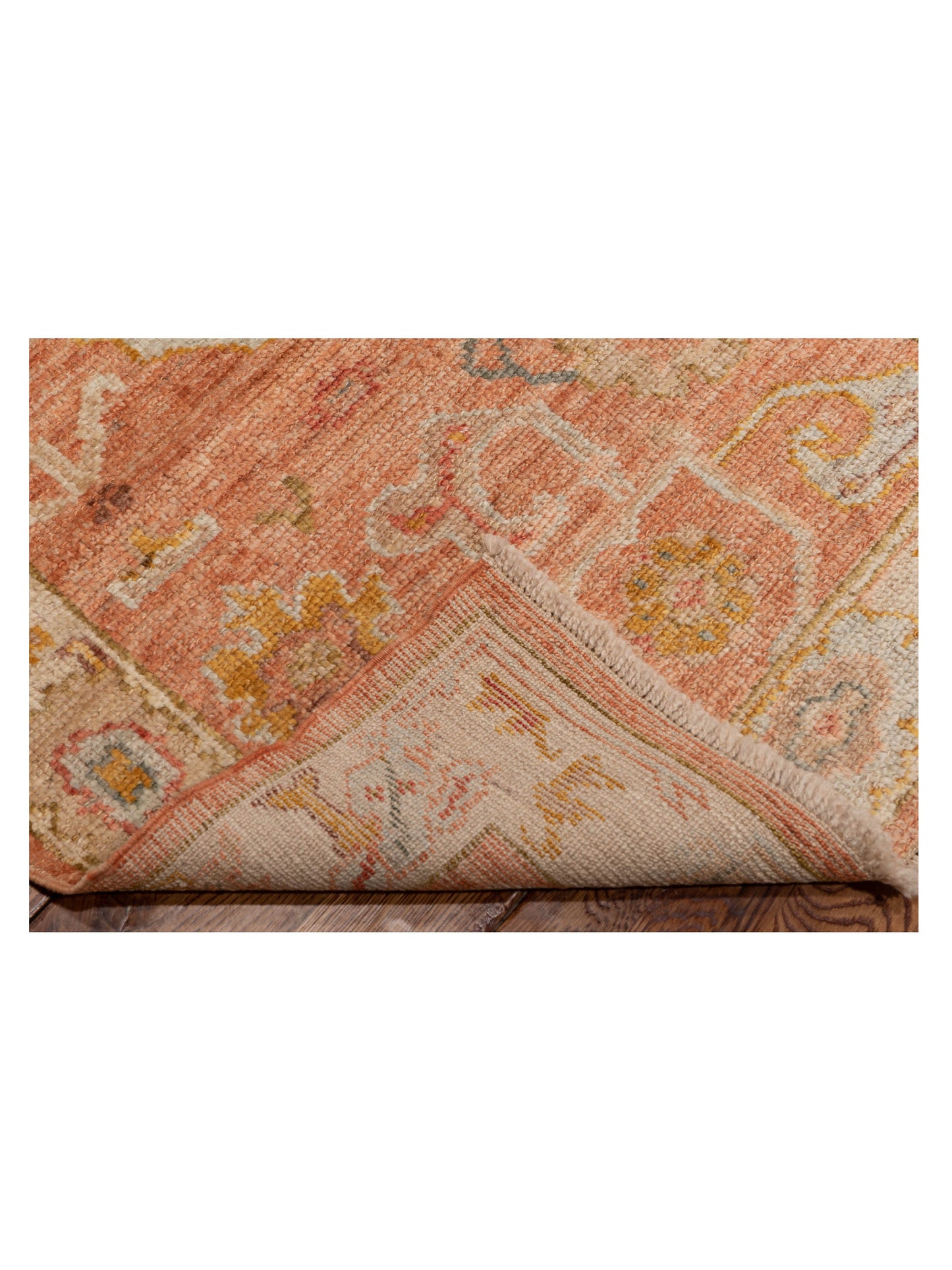 Angora Oushak 149629 Pink Ivory 2.7x15.1 Hand Knotted Rug
