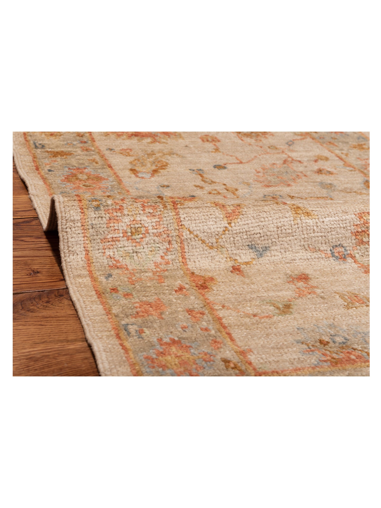 Angora Oushak 149631 Ivory Silver 2.6x13.8 Hand Knotted Rug