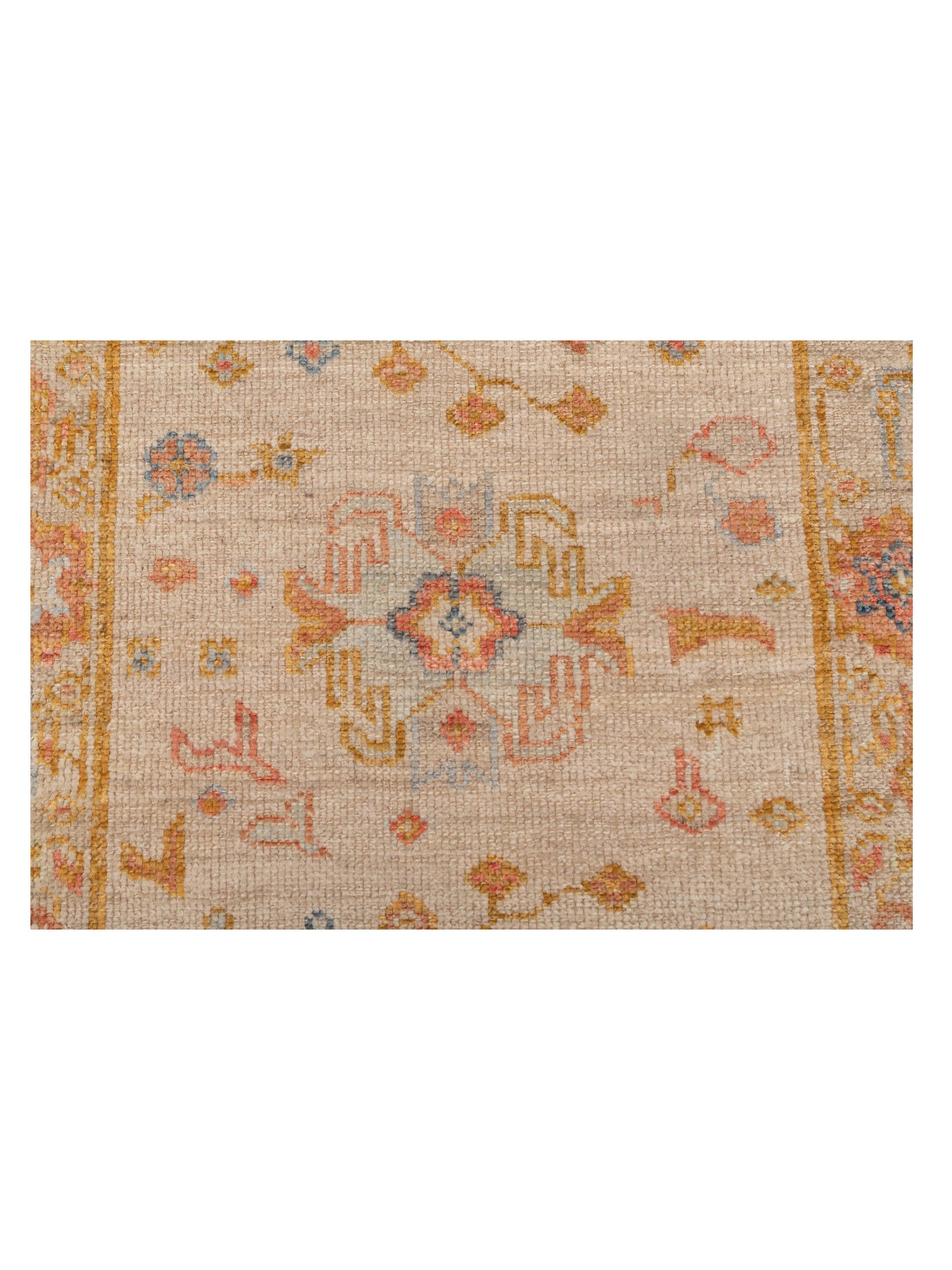 Angora Oushak 149636 Ivory Ivory 2.8x15.4 Hand Knotted Rug
