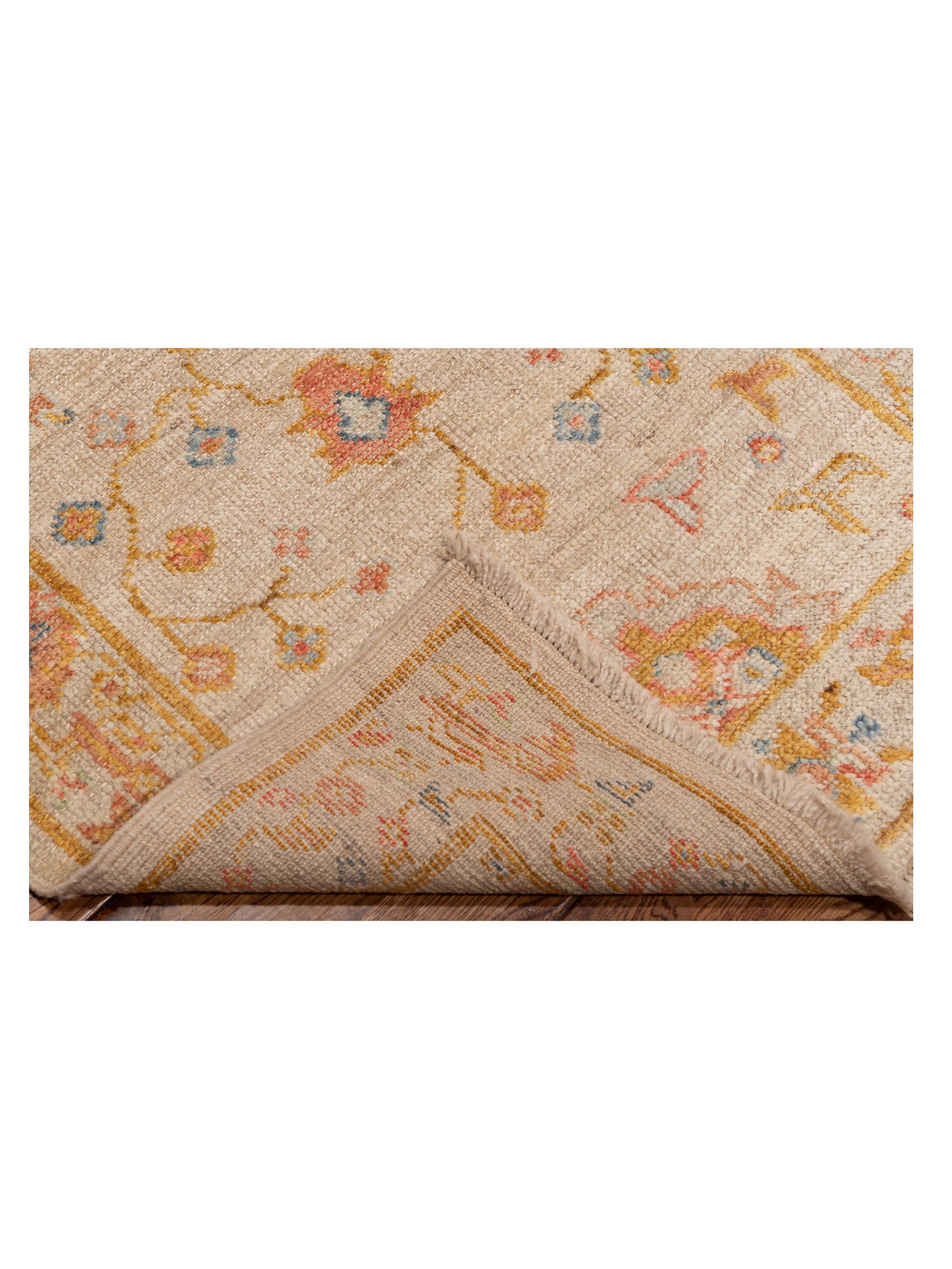 Angora Oushak 149636 Ivory Ivory 2.8x15.4 Hand Knotted Rug