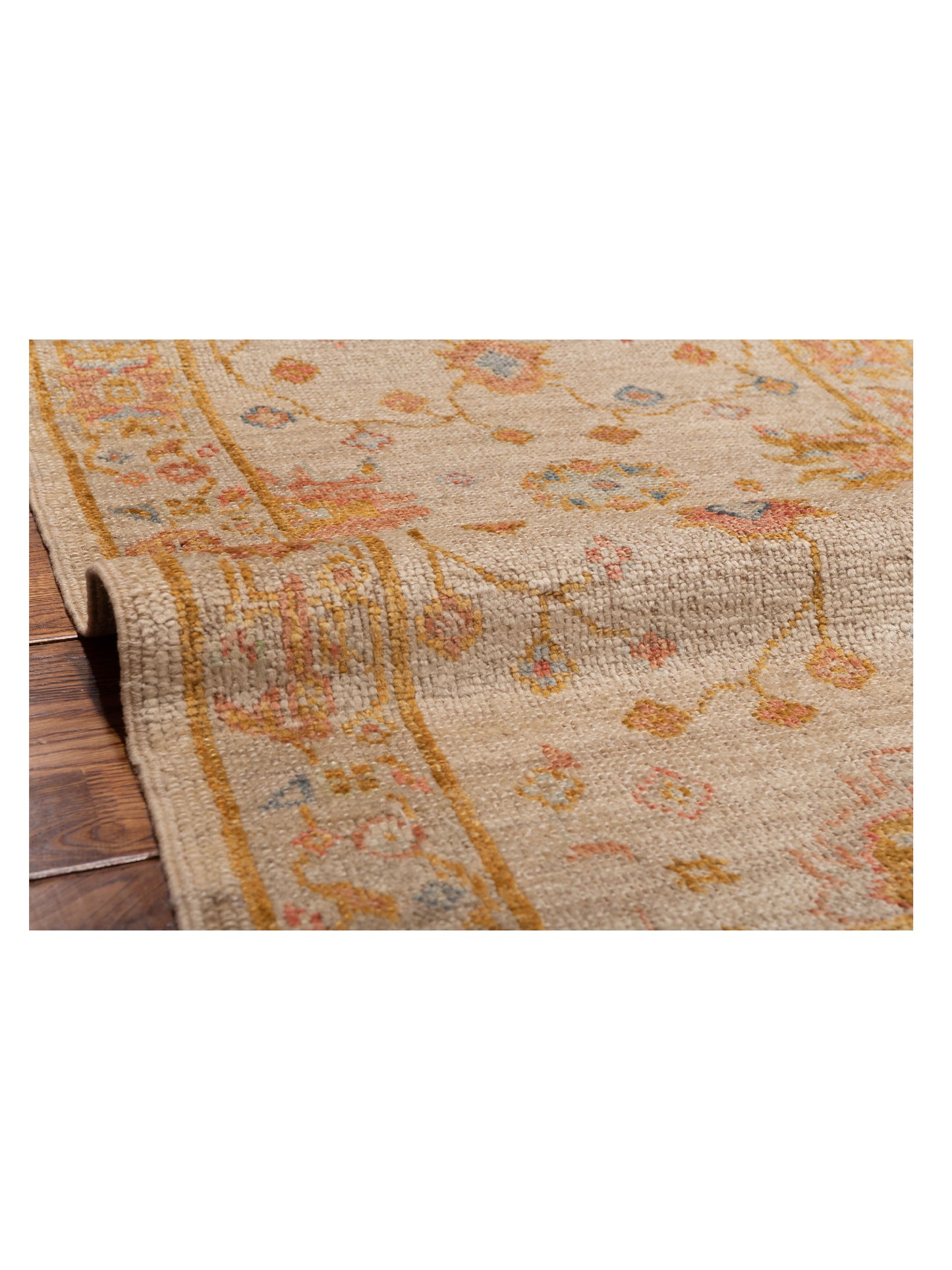 Angora Oushak 149636 Ivory Ivory 2.8x15.4 Hand Knotted Rug