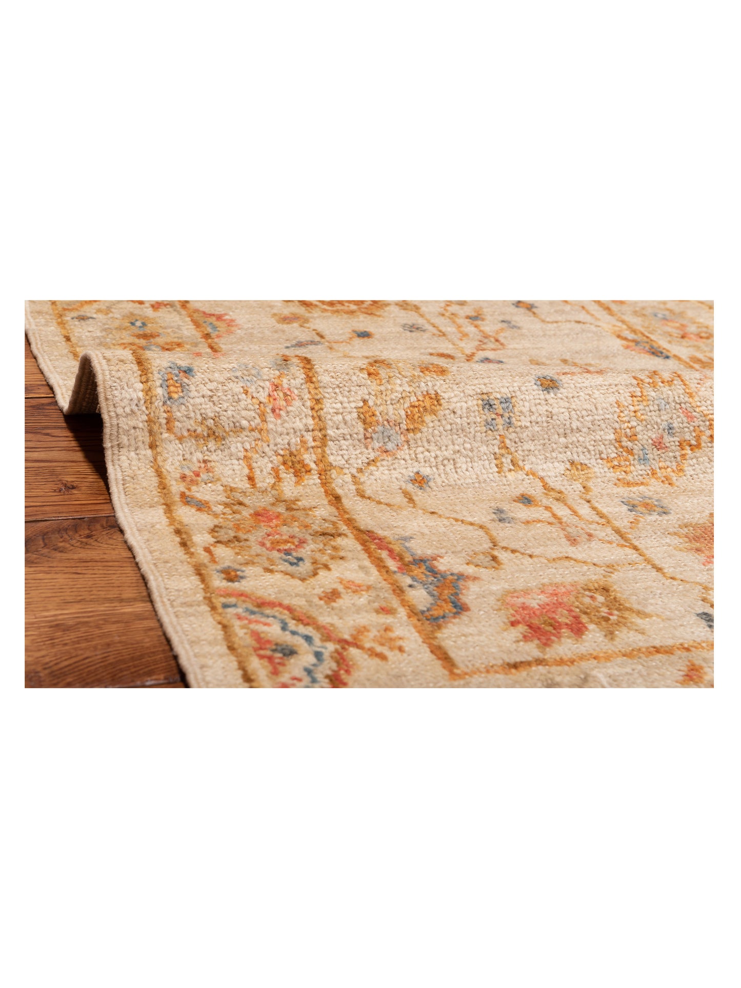 Angora Oushak 149638 Ivory Ivory 2.6x13.7 Hand Knotted Rug