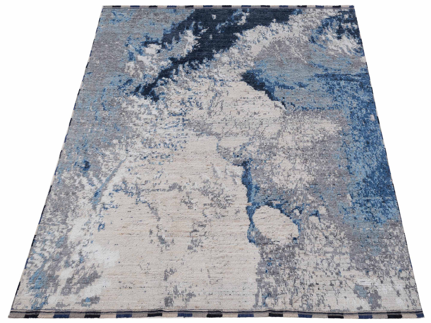Atlas Firdevs Silver Blue 9.2x11.7 Hand Knotted Rug