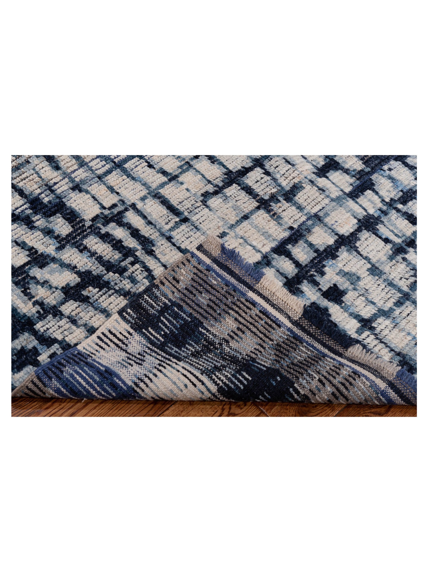 Atlas 149649 Ivory Indigo 8.1x9.10 Hand Knotted Rug