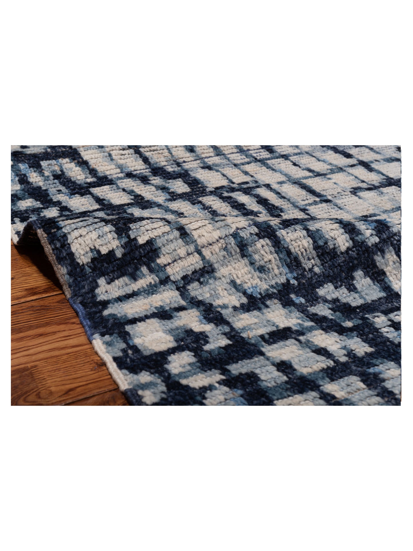 Atlas 149649 Ivory Indigo 8.1x9.10 Hand Knotted Rug
