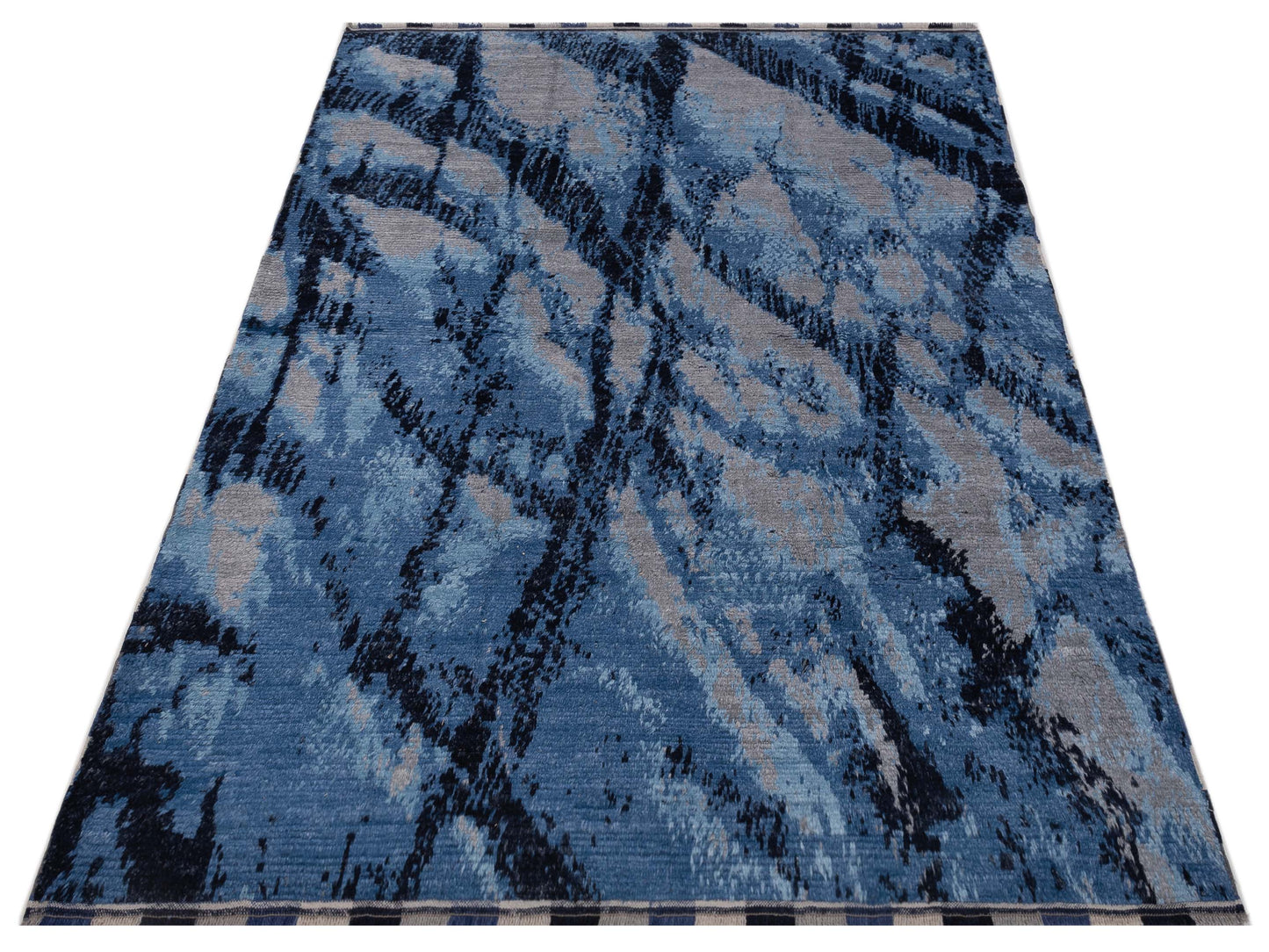 Atlas Devrim Blue Gray 8.2x9.9 Hand Knotted Rug
