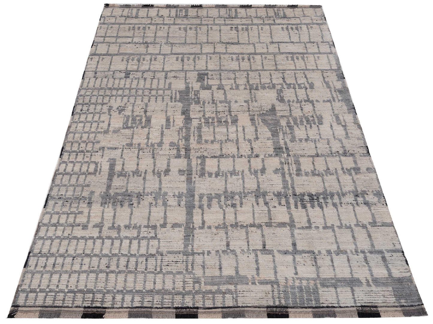 Atlas 149655 Ivory Gray 6x9 Hand Knotted Rug