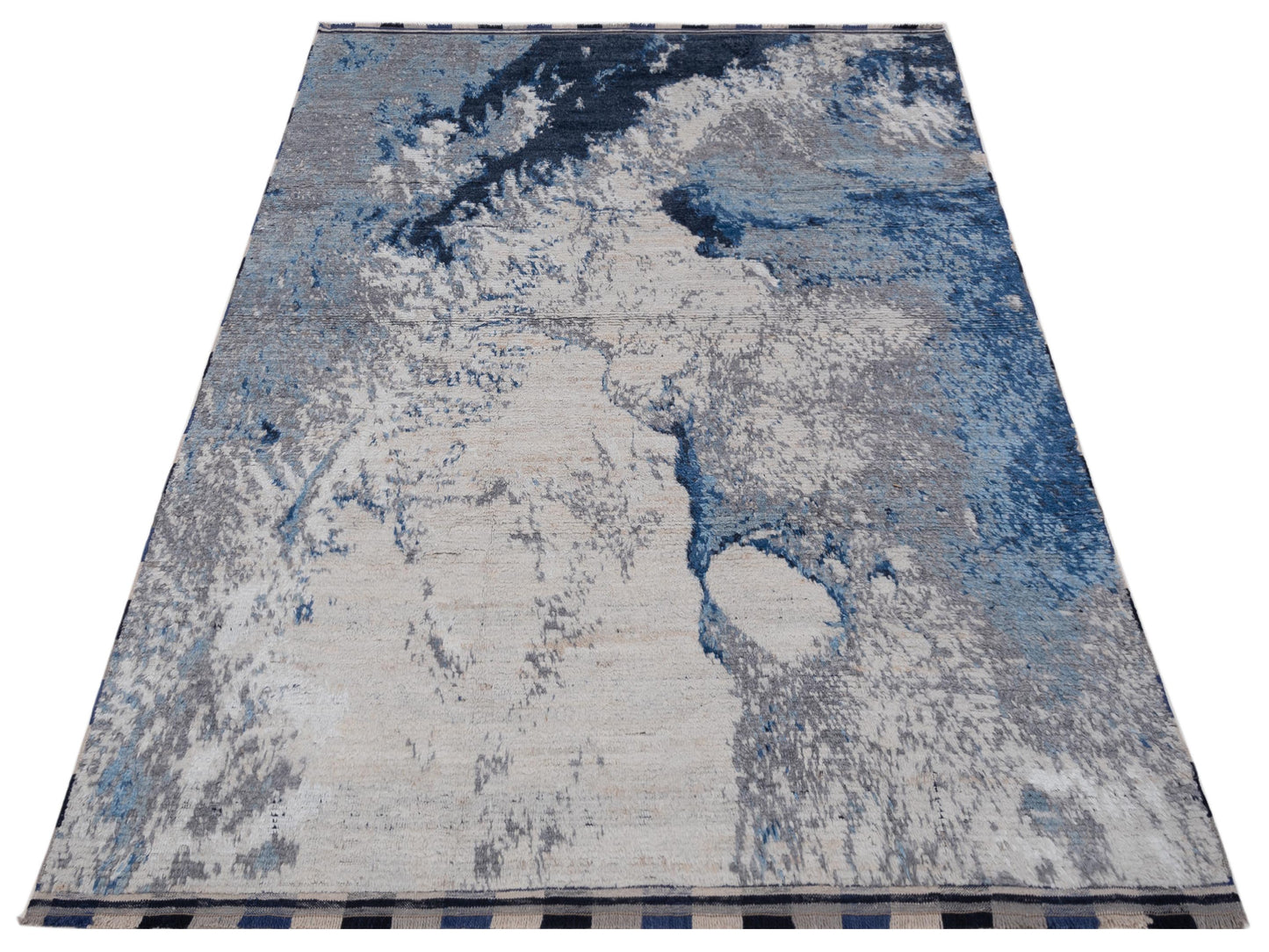 Atlas Firdevs Silver Blue 8x9.9 Hand Knotted Rug