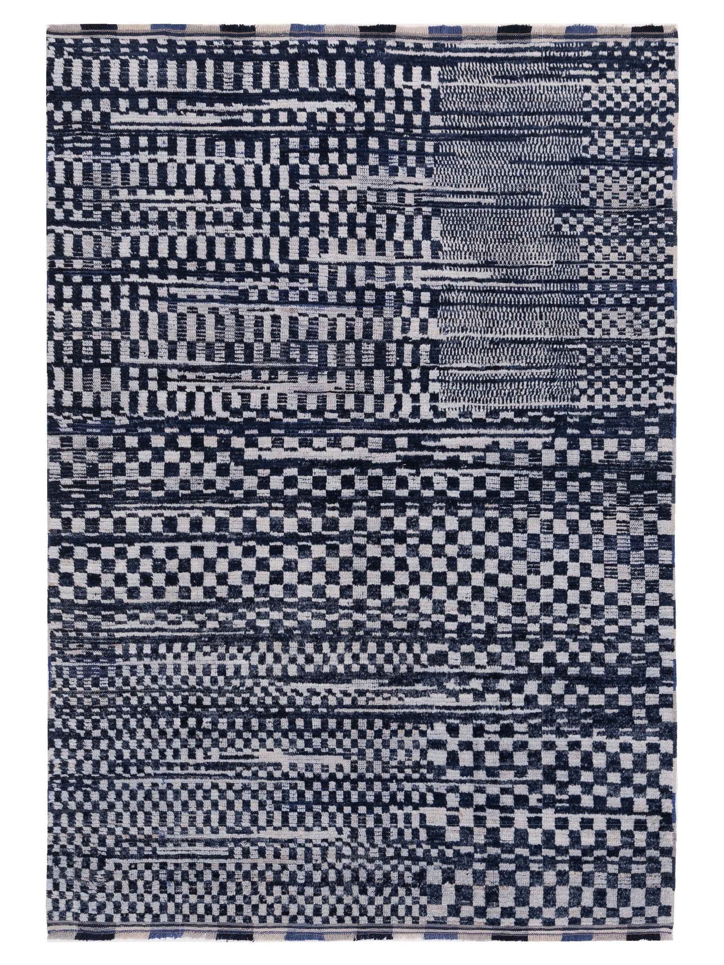 Atlas 149665 Ivory Black 6.1x8.8 Hand Knotted Rug