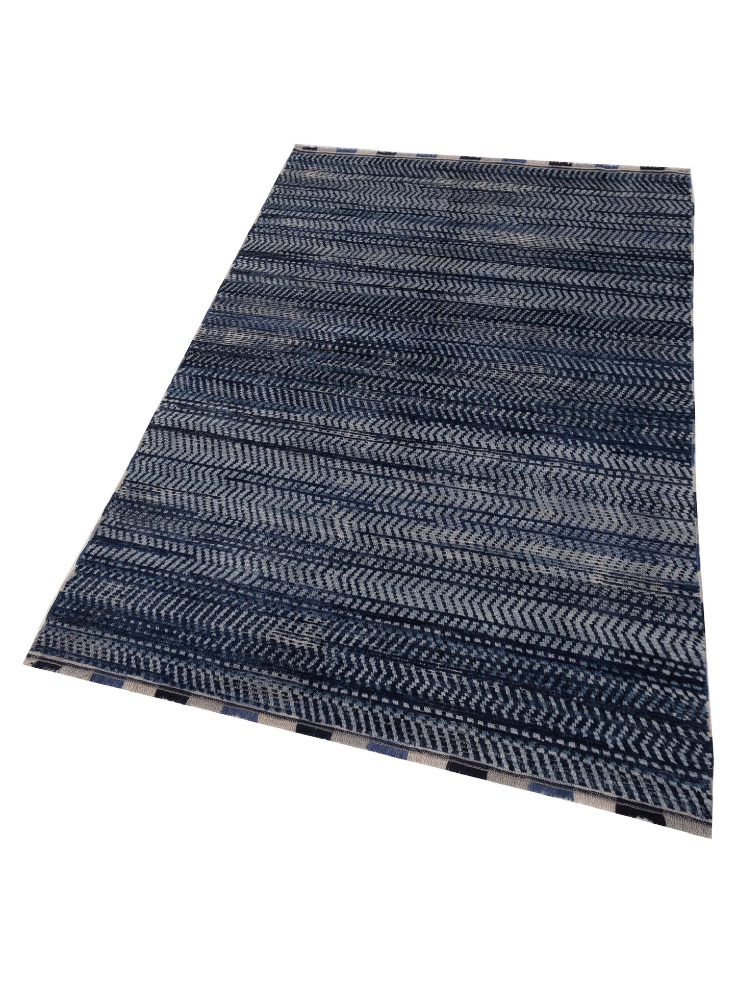 Atlas Davud Indigo Gray 6.1x9.1 Hand Knotted Rug