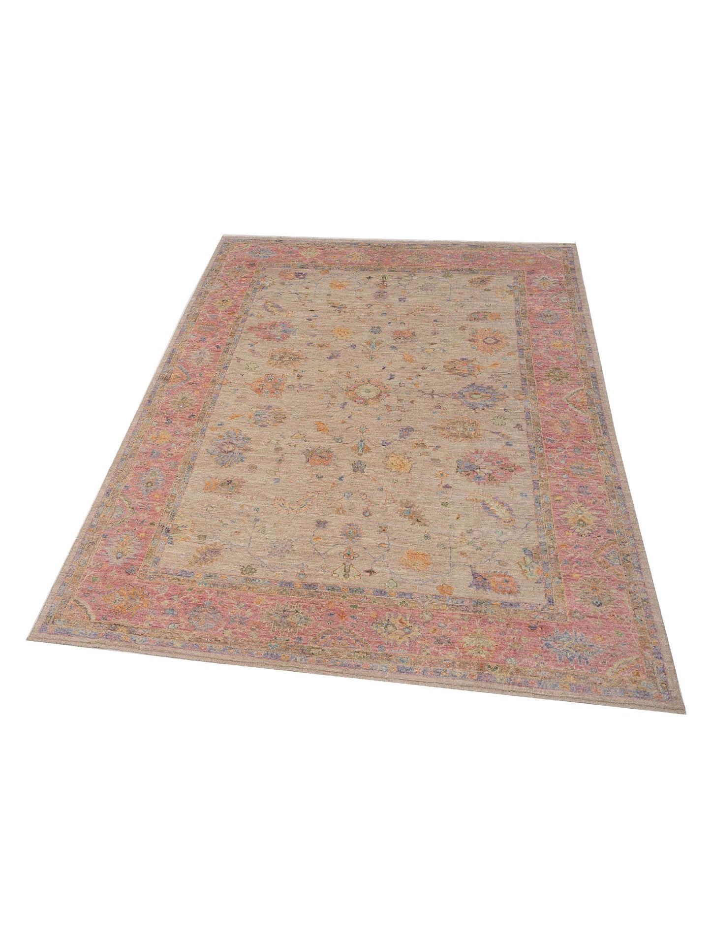 Angora Oushak 149712 Silver Pink 10.3x13.5 Hand Knotted Rug