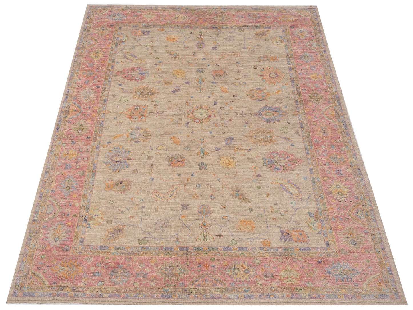 Angora Oushak 149712 Silver Pink 10.3x13.5 Hand Knotted Rug