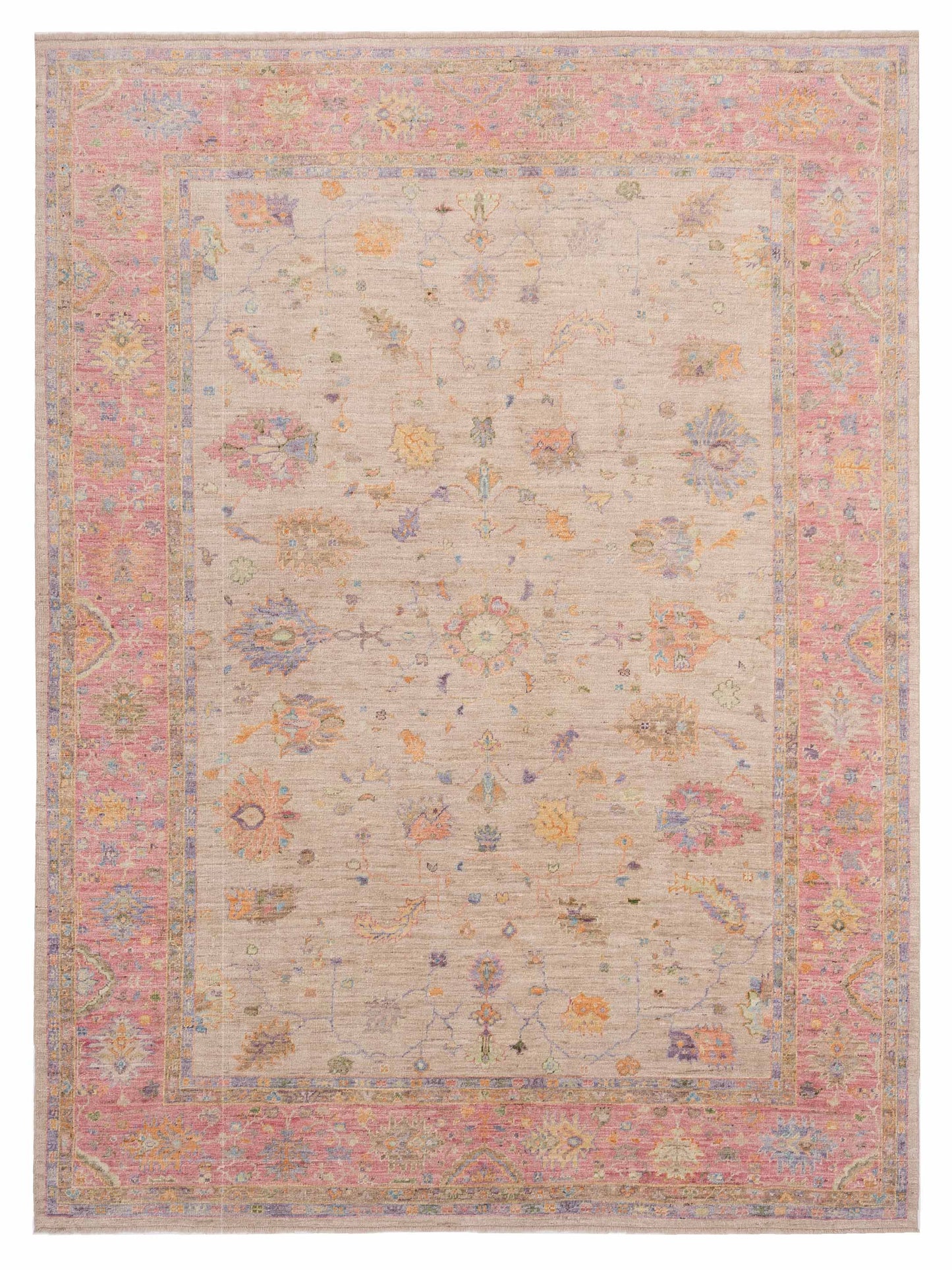 Anadol Angora Oushak Silver Pink Traditional