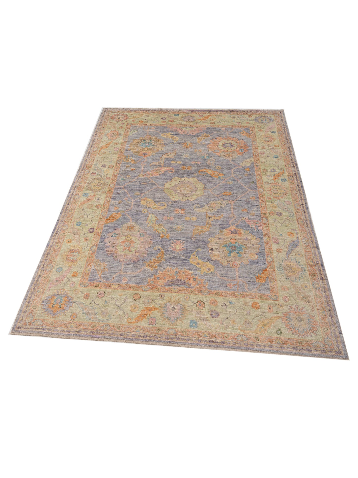 Angora Oushak 149716 Purple Green 10x13.2 Hand Knotted Rug