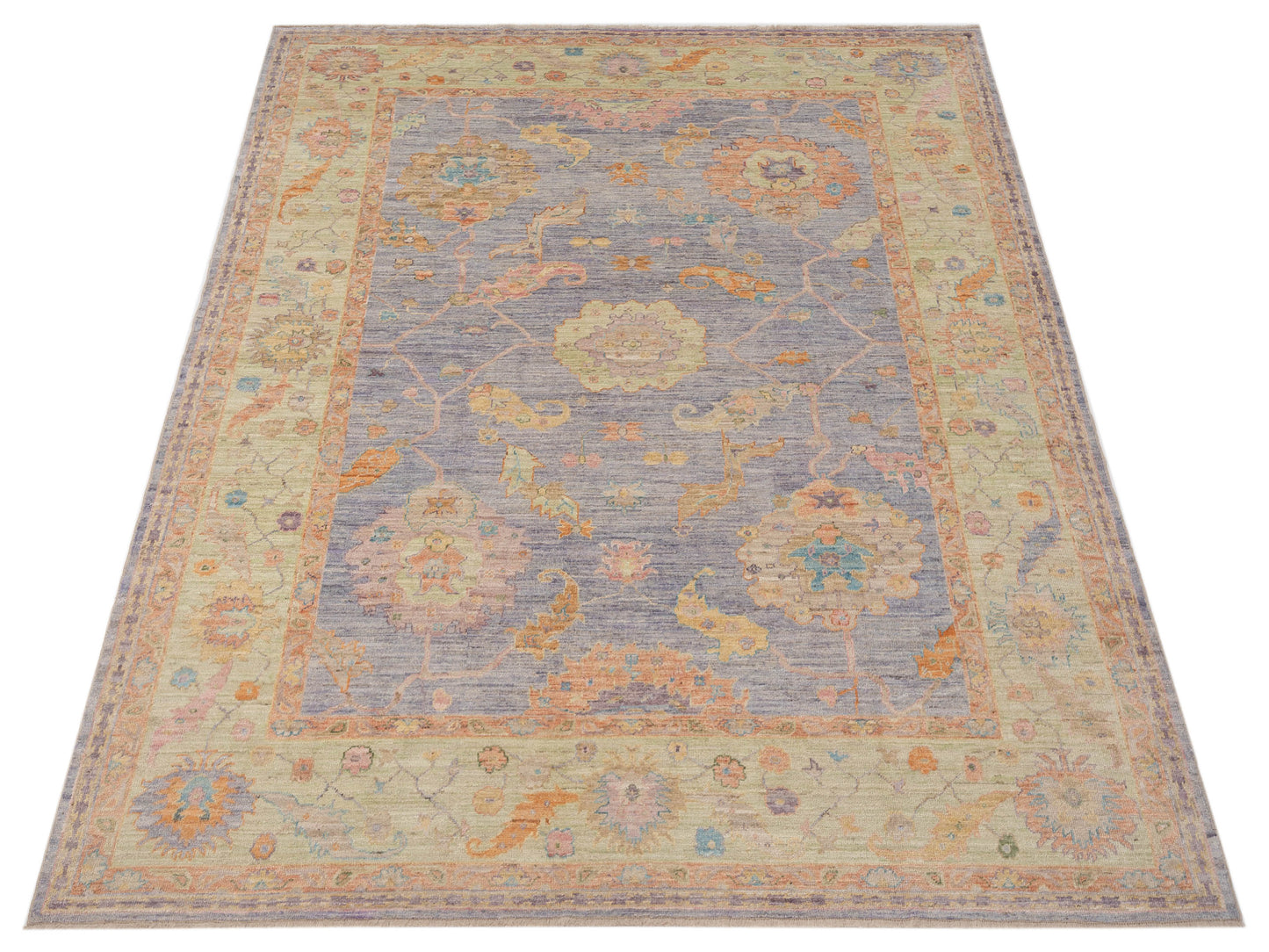 Angora Oushak 149716 Purple Green 10x13.2 Hand Knotted Rug