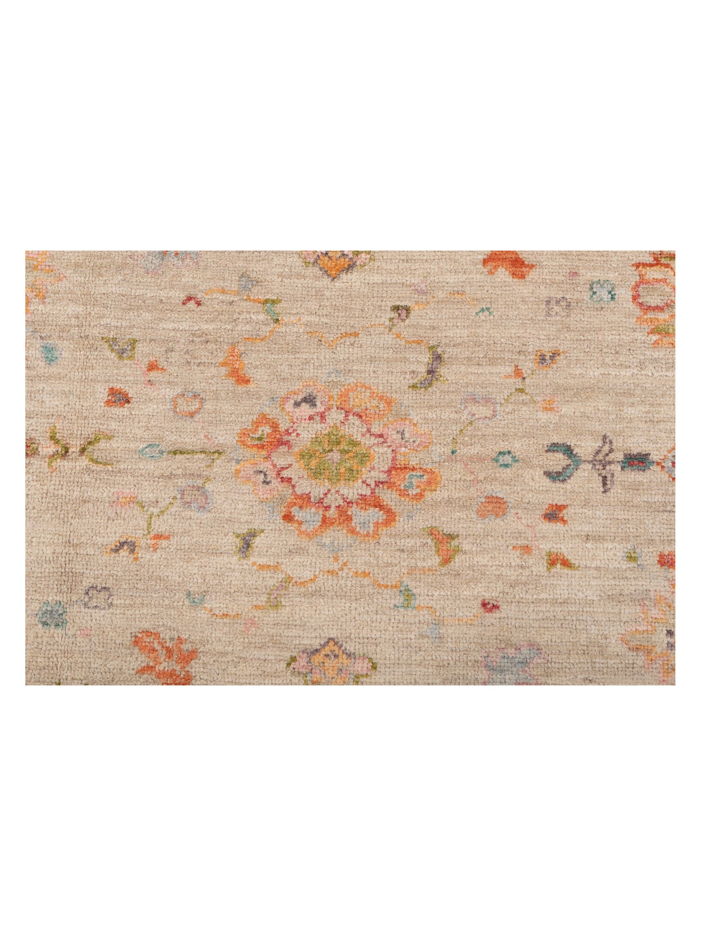 Angora Oushak 149718 Ivory Pink 8x13.3 Hand Knotted Rug