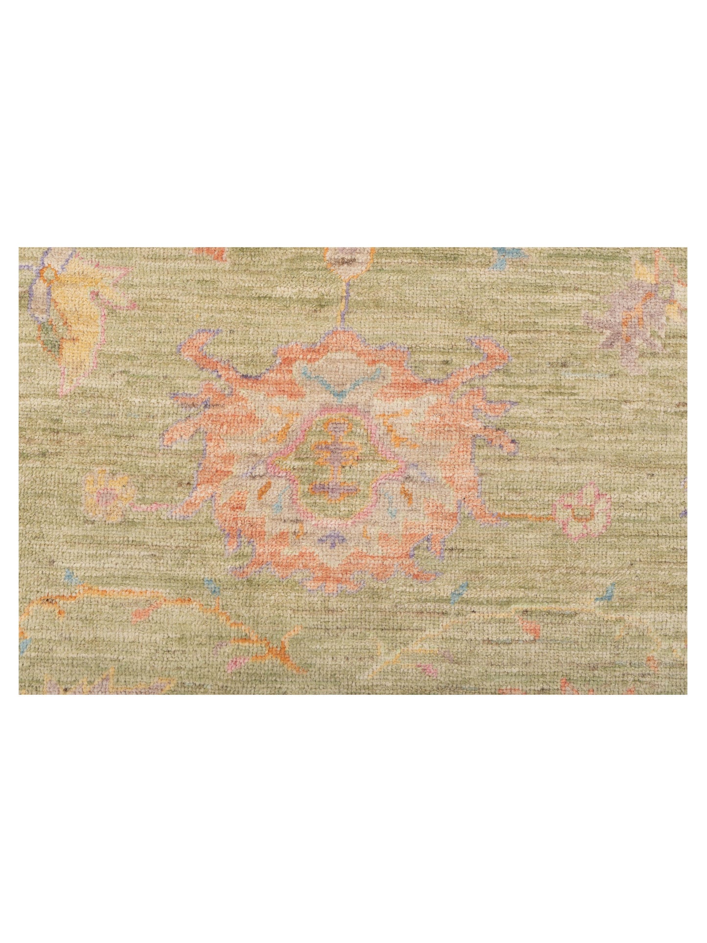 Angora Oushak 149732 Green Pink 10.3x13.7 Hand Knotted Rug