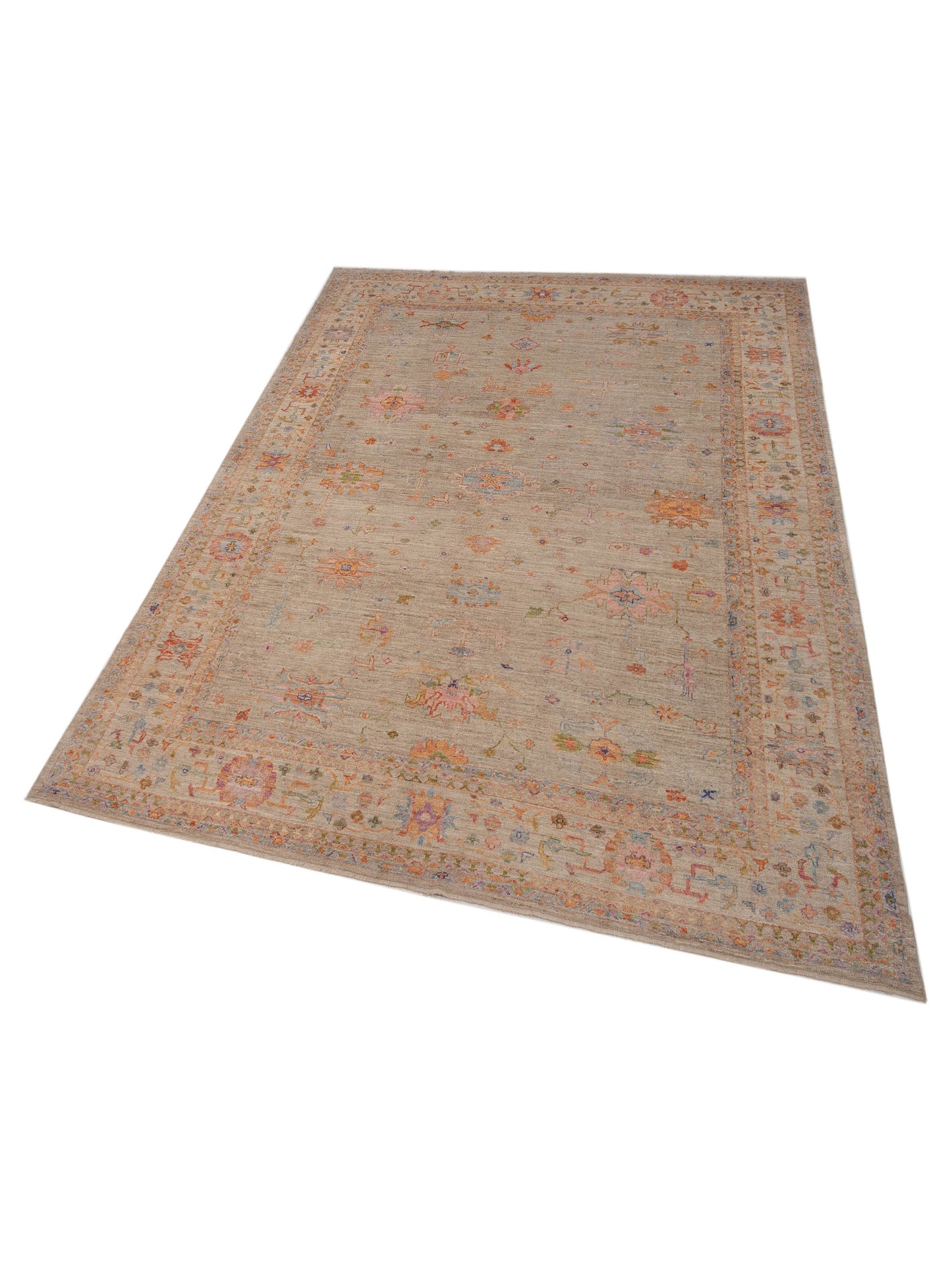 Angora Oushak 149737 Silver Ivory 11.5x15 Hand Knotted Rug