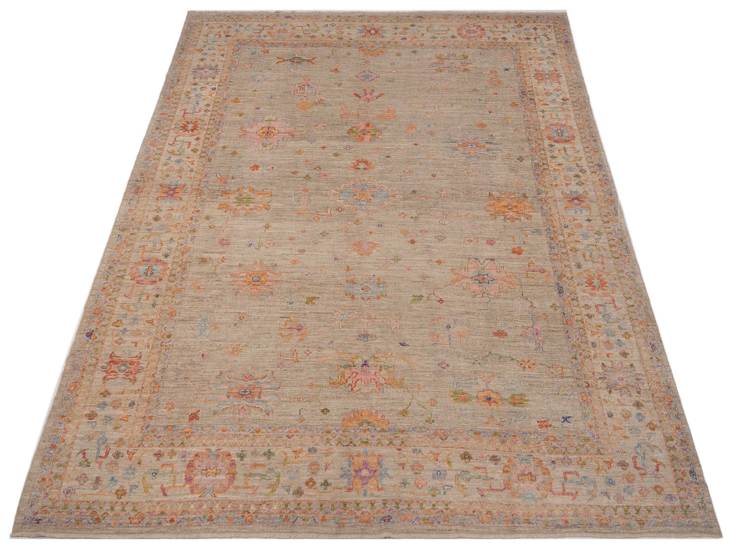 Angora Oushak 149737 Silver Ivory 11.5x15 Hand Knotted Rug