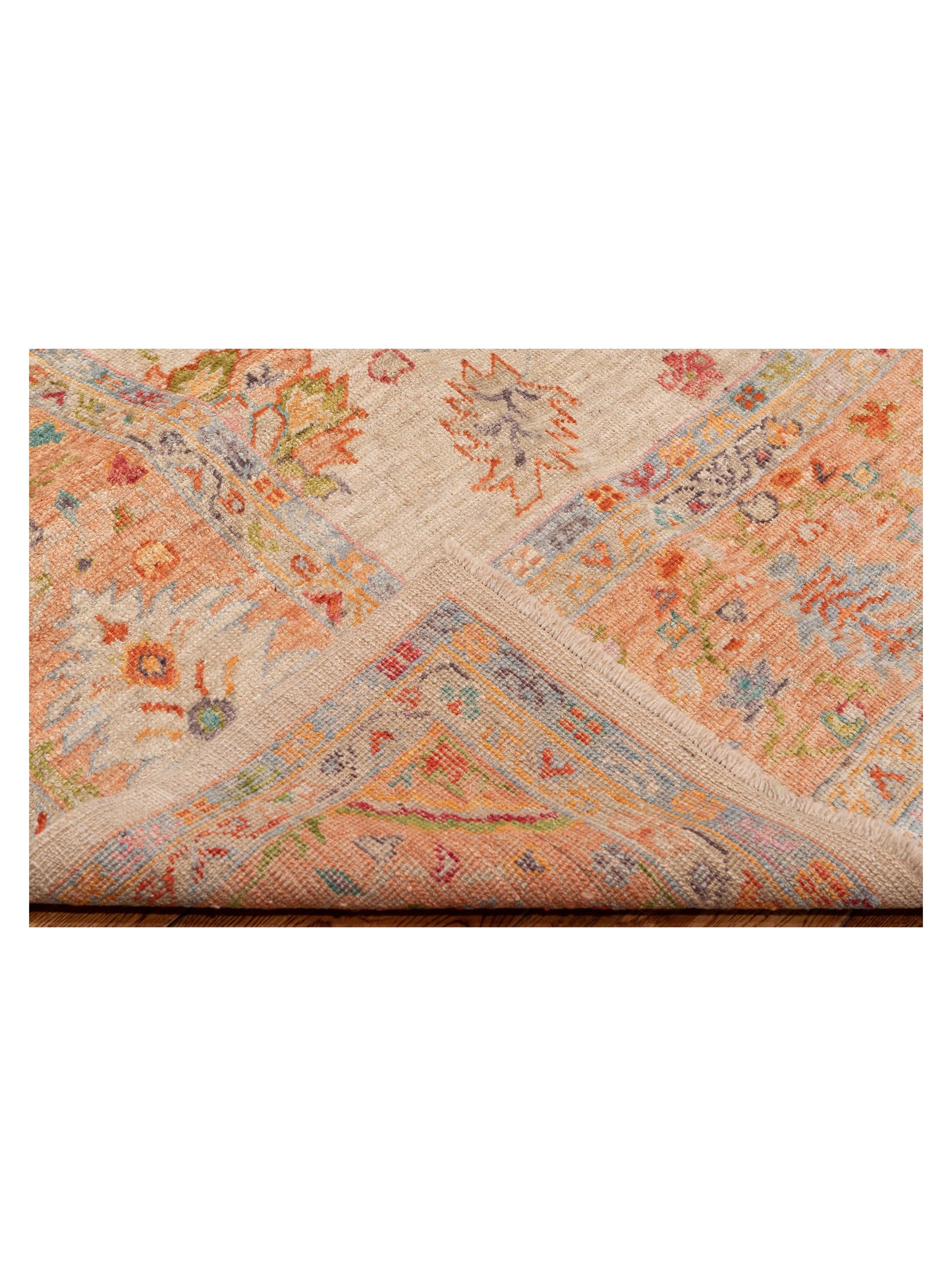 Angora Oushak 149761 Ivory Coral 9.11x13.6 Hand Knotted Rug