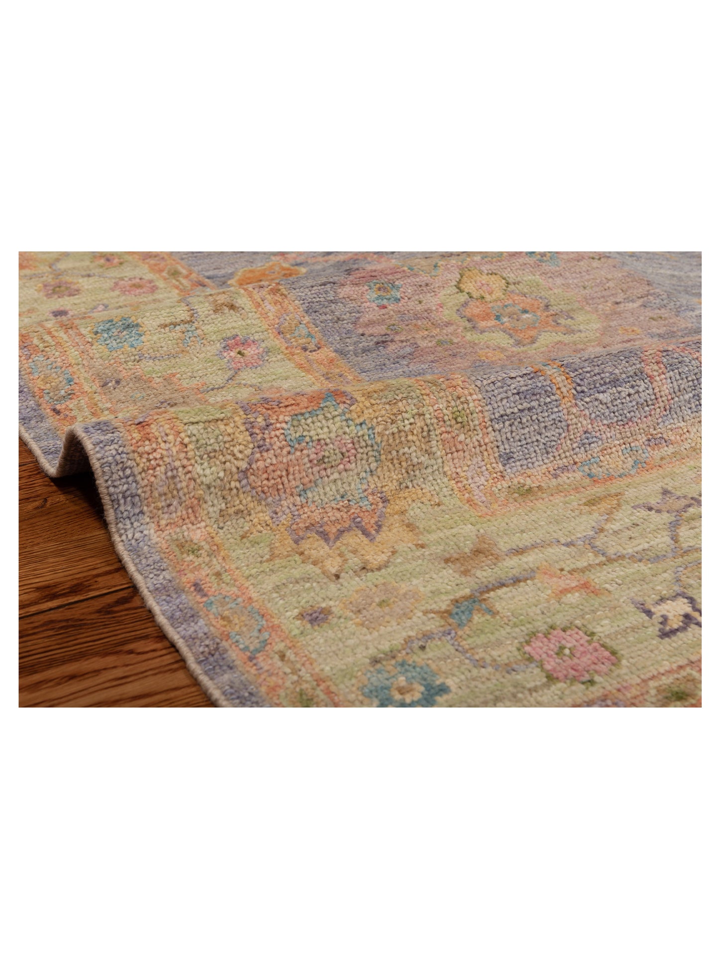 Angora Oushak 149762 Purple Green 6.2x8.10 Hand Knotted Rug