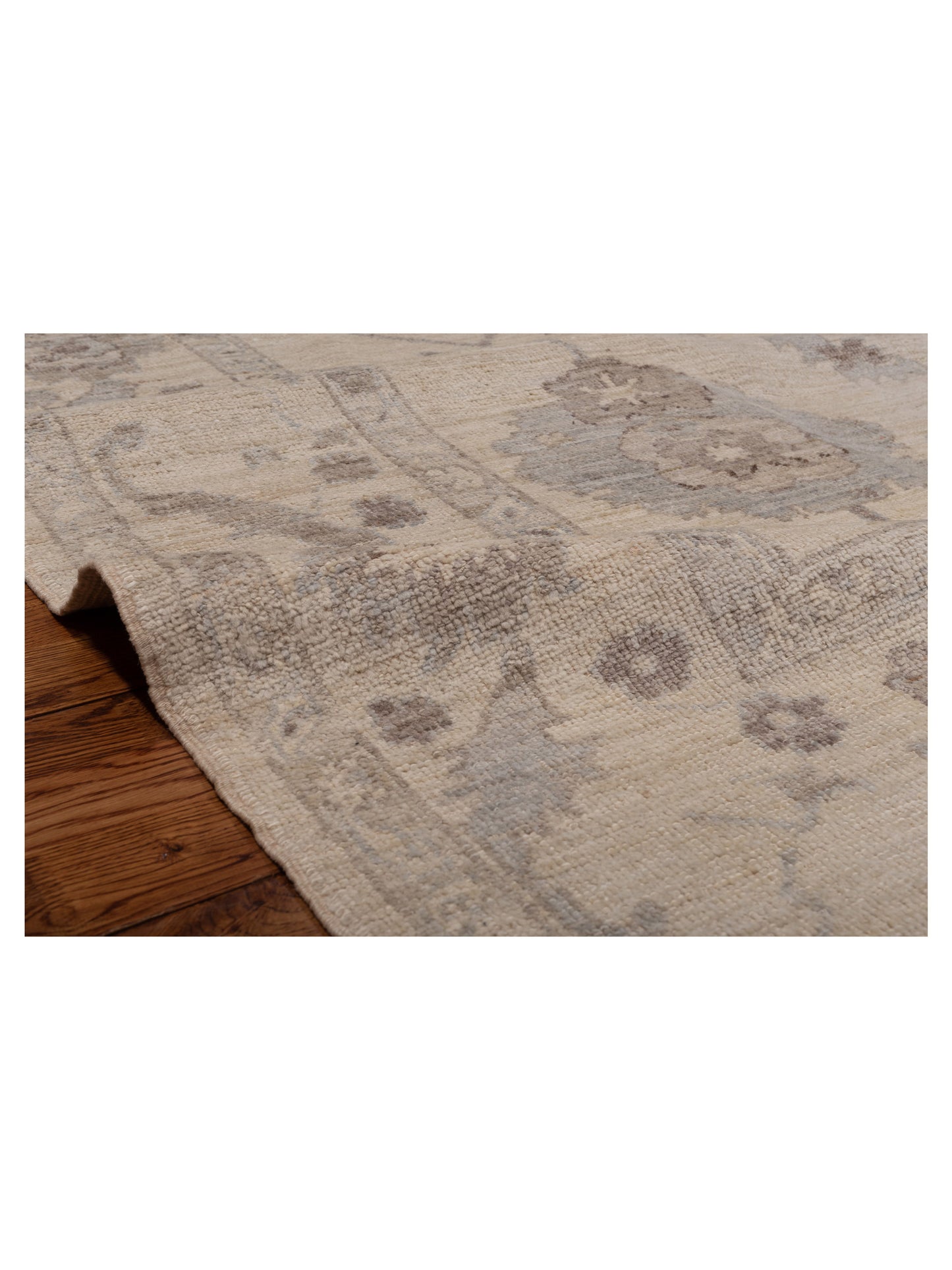Angora Oushak 149774 Ivory Ivory 7.9x9.2 Hand Knotted Rug