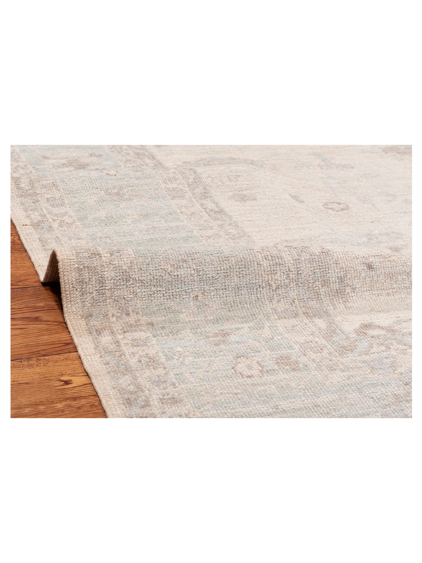Angora Oushak 149775 Ivory Aqua 8x9 Hand Knotted Rug