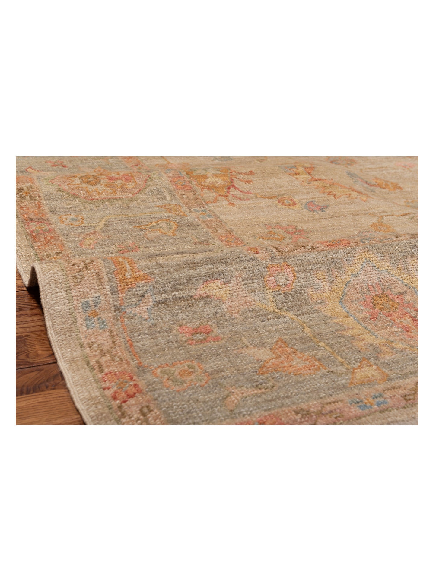 Angora Oushak 149796 Beige Silver 8x9.9 Hand Knotted Rug