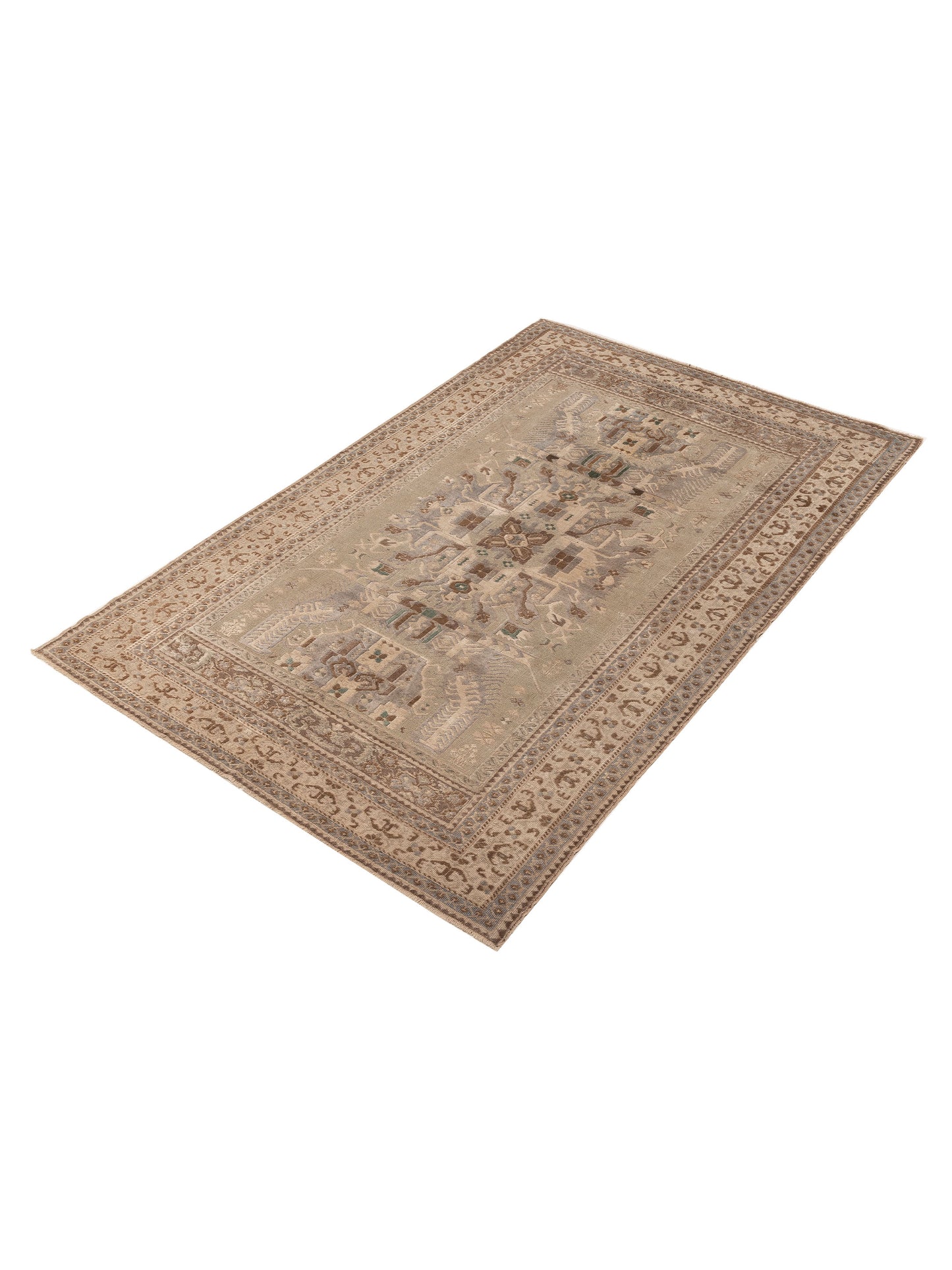 Old Anatolian 149818 Brown Brown 5.11x9.4 Hand Knotted Rug