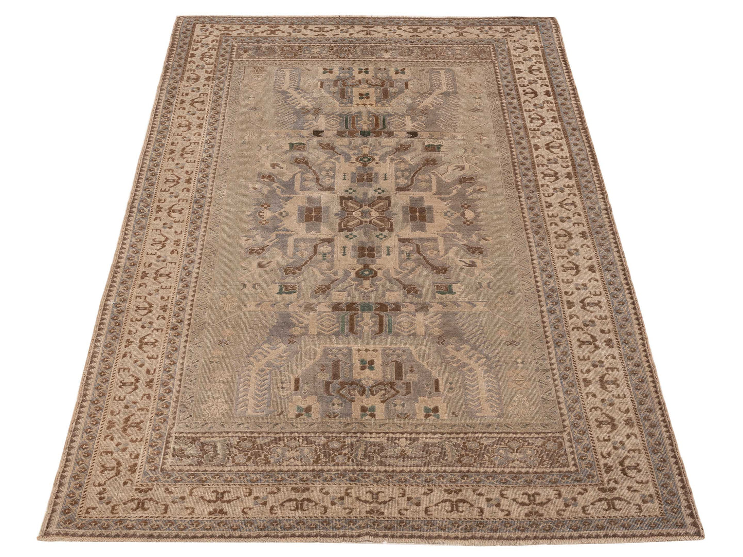 Old Anatolian 149818 Brown Brown 5.11x9.4 Hand Knotted Rug