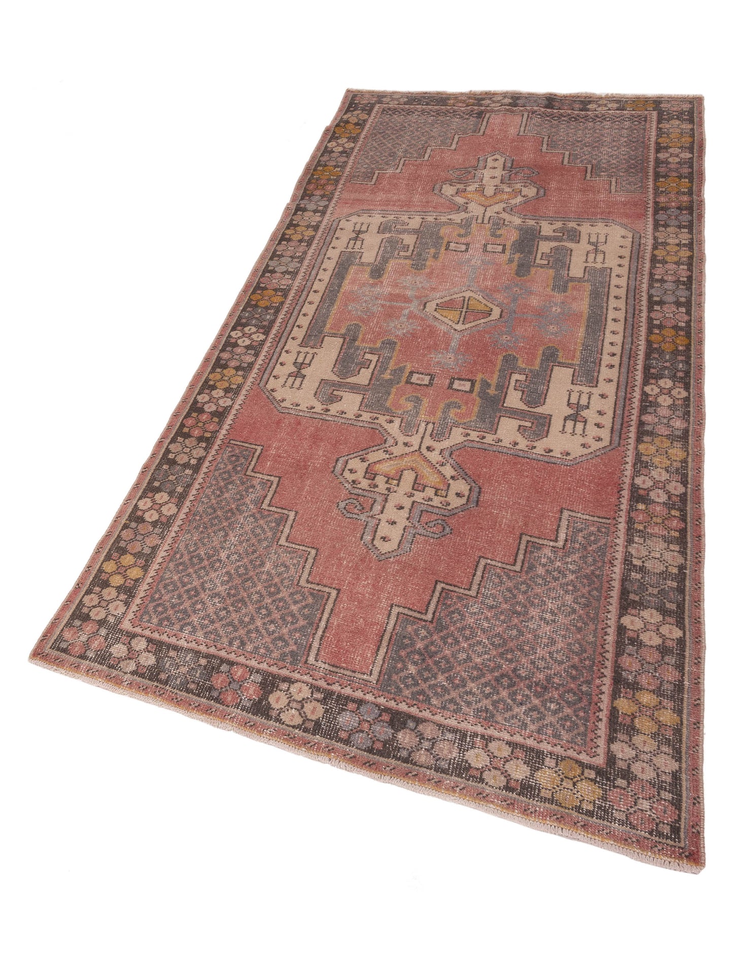 Old Anatolian 149825 Red Charcoal 4.3x9.4 Hand Knotted Rug
