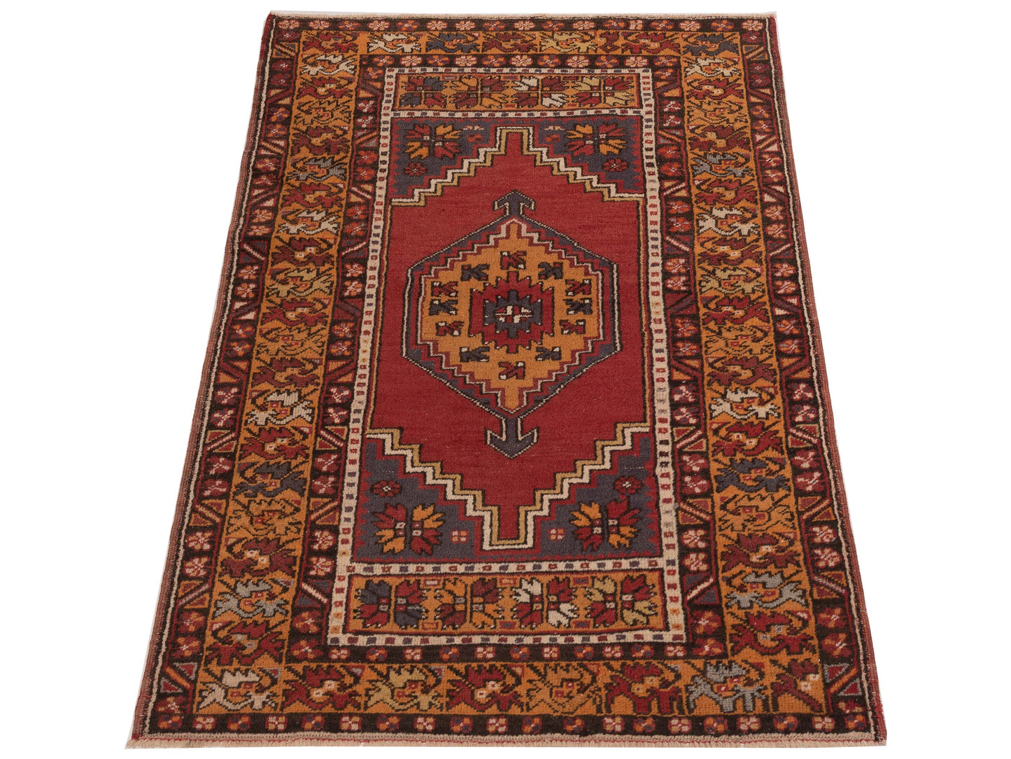 Old Anatolian 149826 Red Orange 3.8x5.10 Hand Knotted Rug