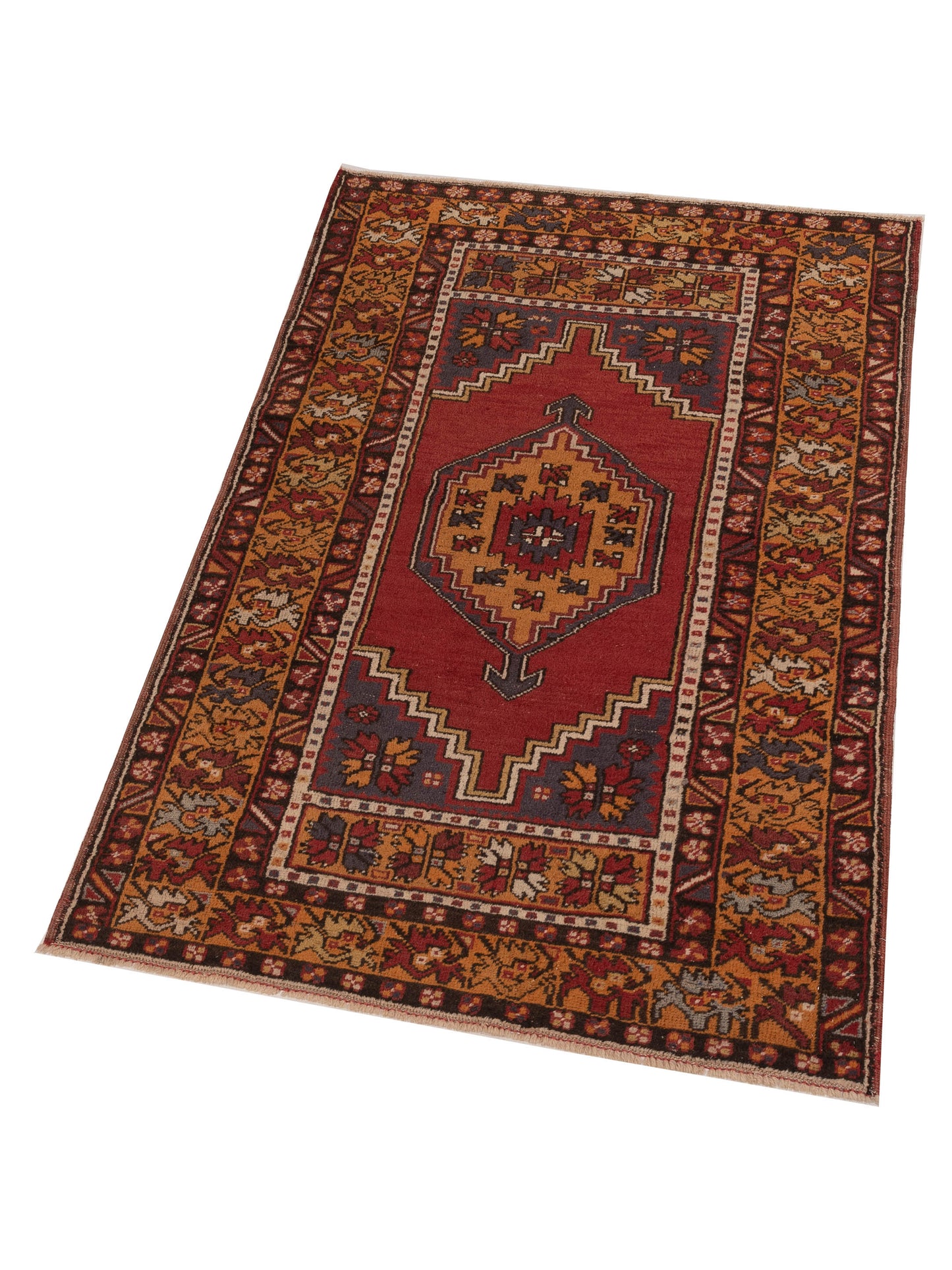 Old Anatolian 149826 Red Orange 3.8x5.10 Hand Knotted Rug