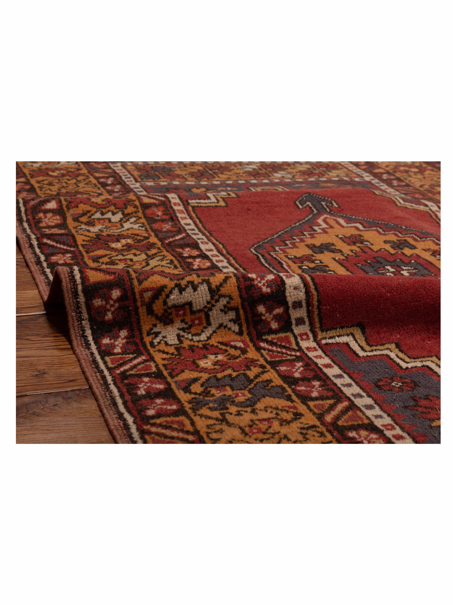 Old Anatolian 149826 Red Orange 3.8x5.10 Hand Knotted Rug